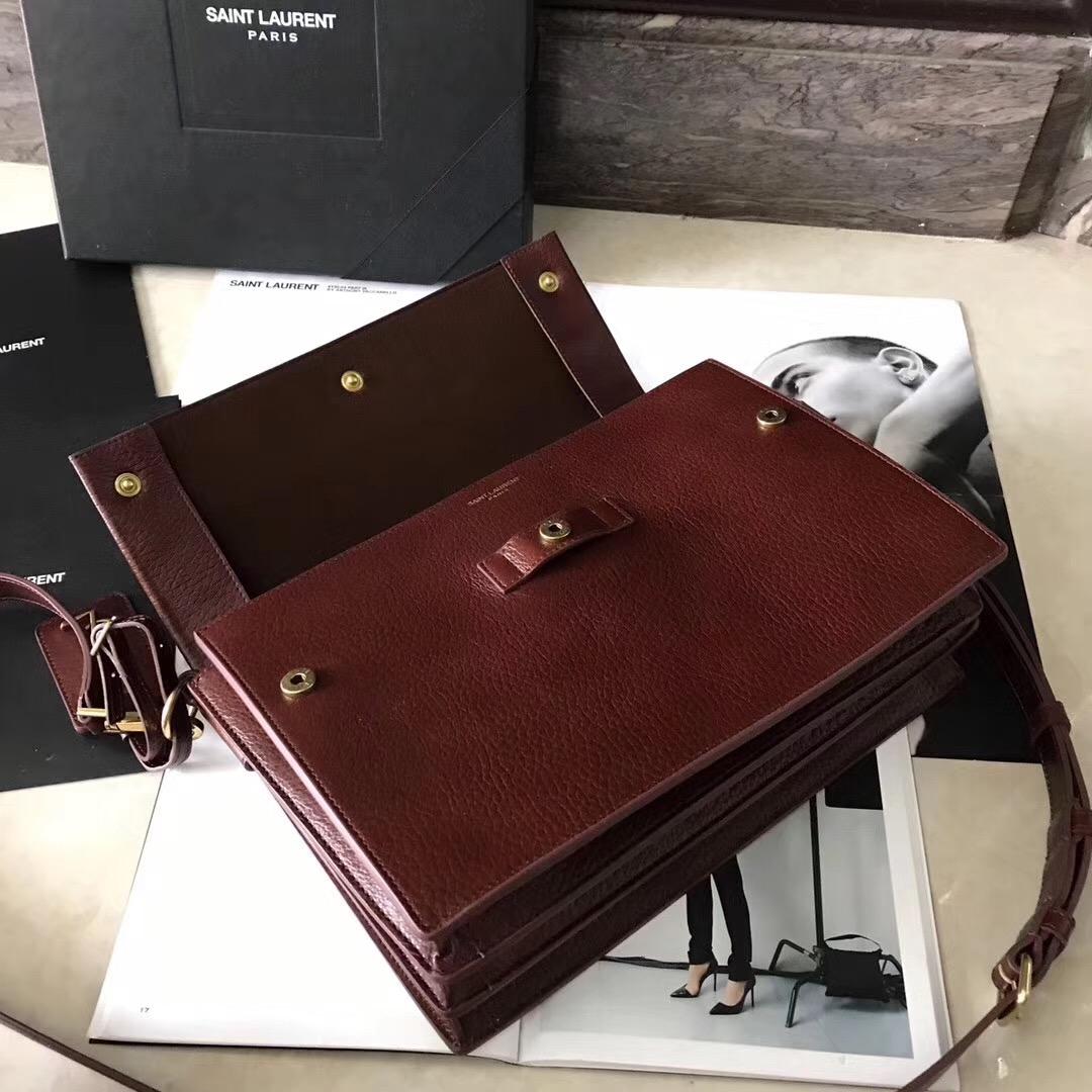 YSL NOE SAINT LAURENT crossbody bag in cognac shiny leather駱駝色