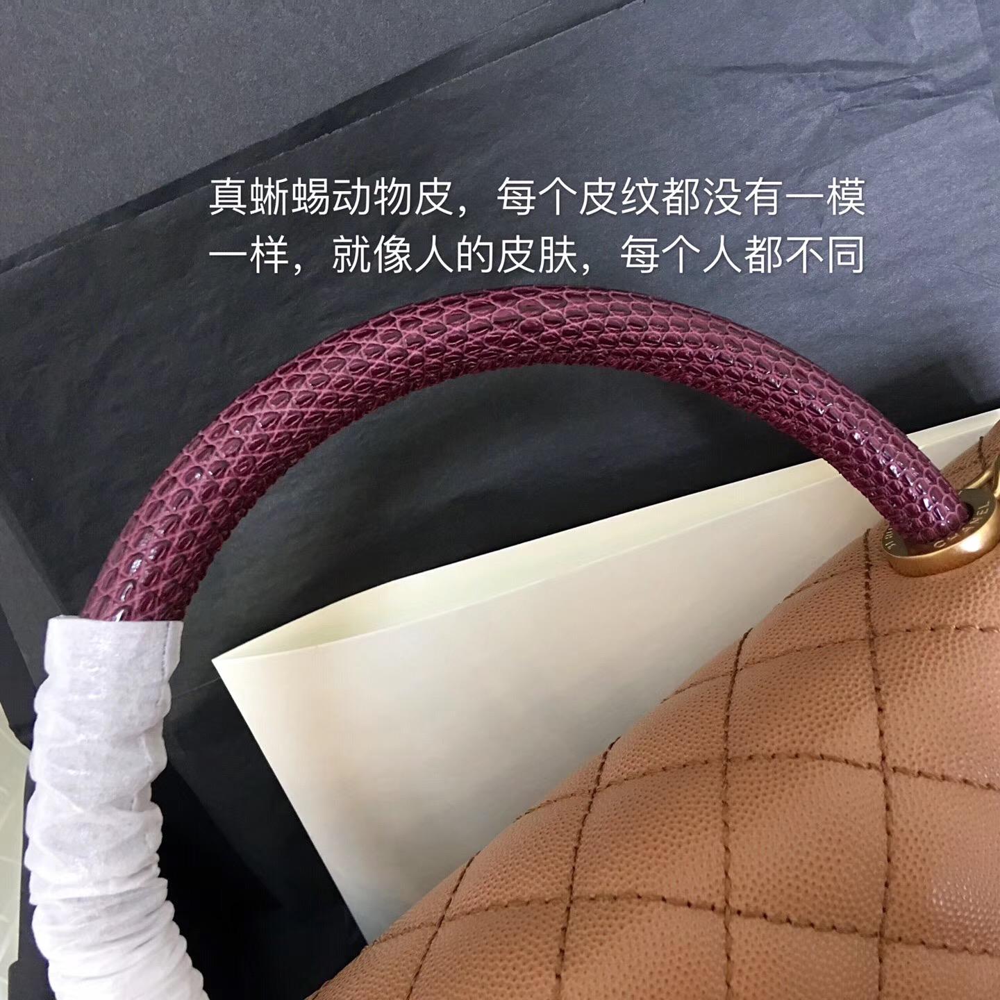 小香復古手提包coco handle bag 中號28cm 小牛皮 焦糖色手袋