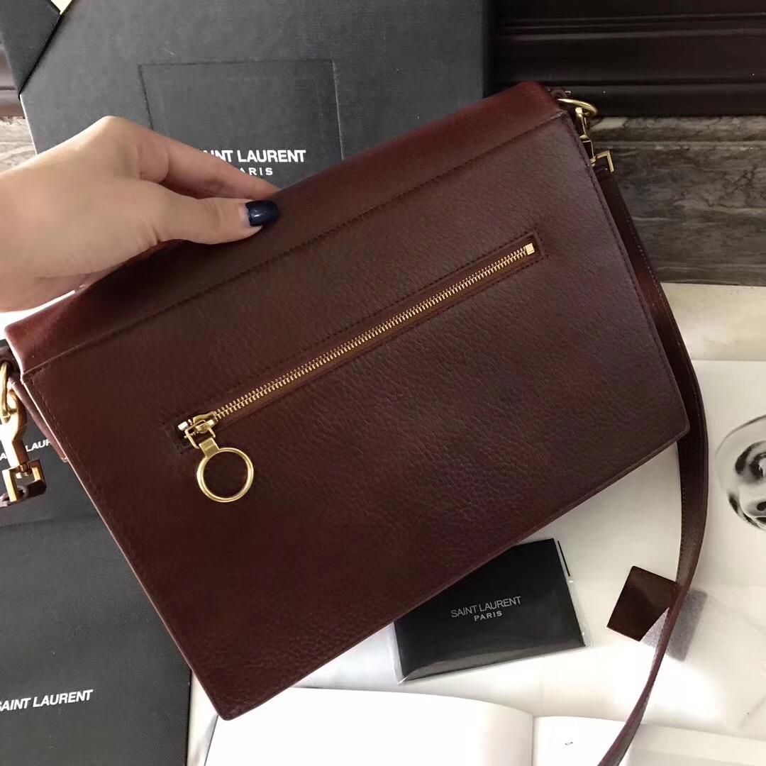 YSL NOE SAINT LAURENT crossbody bag in cognac shiny leather駱駝色