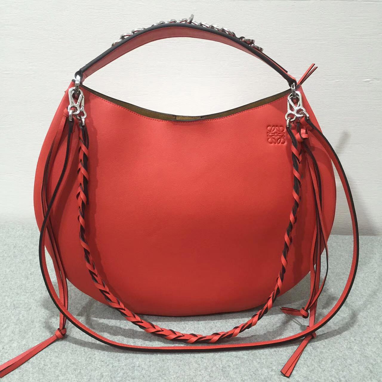 羅意威 Loewe Fortune hobo bag 系列限量版半月包红色 小牛皮 內襯鹿皮