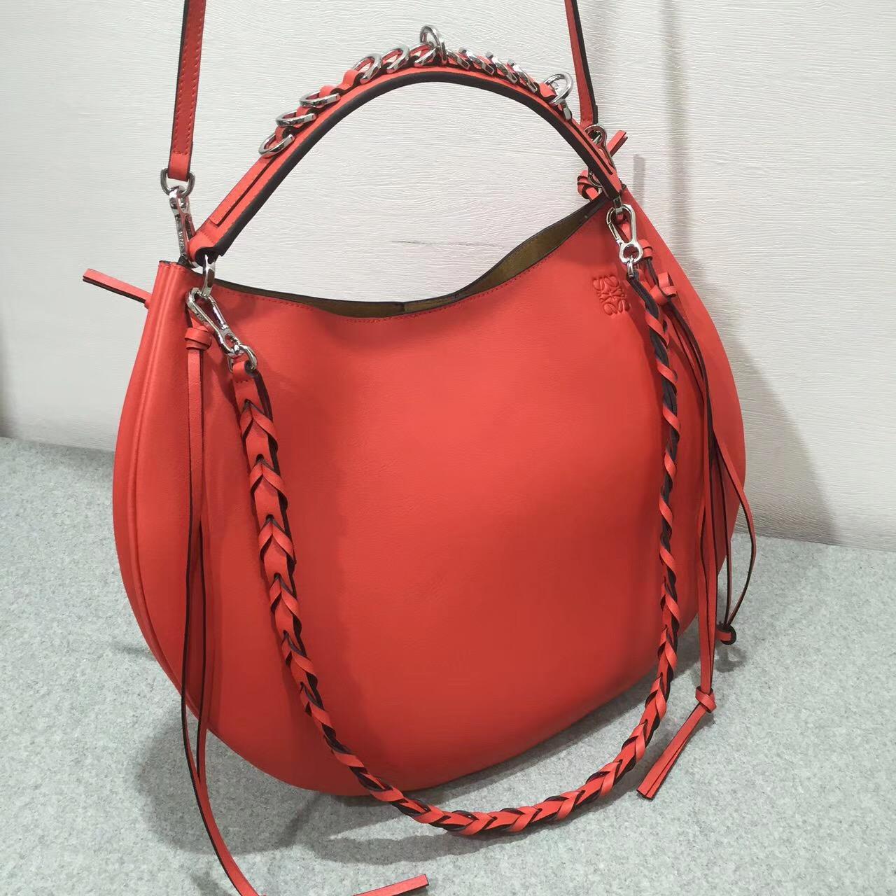 羅意威 Loewe Fortune hobo bag 系列限量版半月包红色 小牛皮 內襯鹿皮