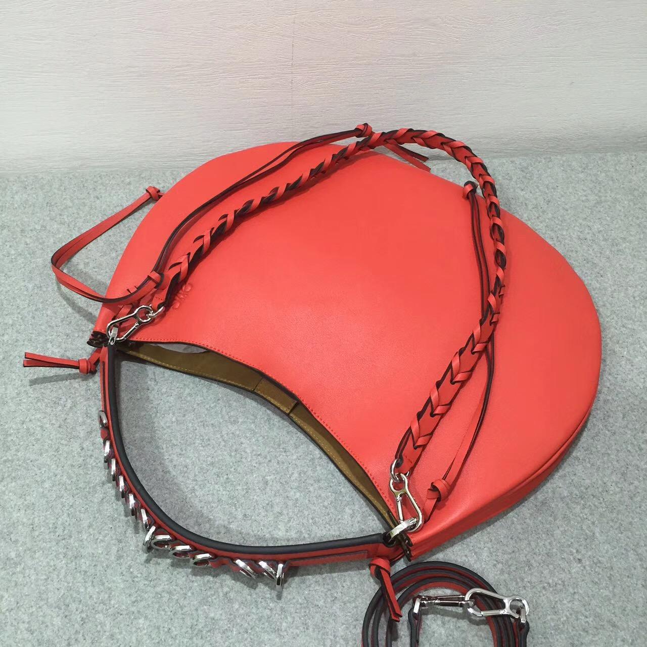 羅意威 Loewe Fortune hobo bag 系列限量版半月包红色 小牛皮 內襯鹿皮