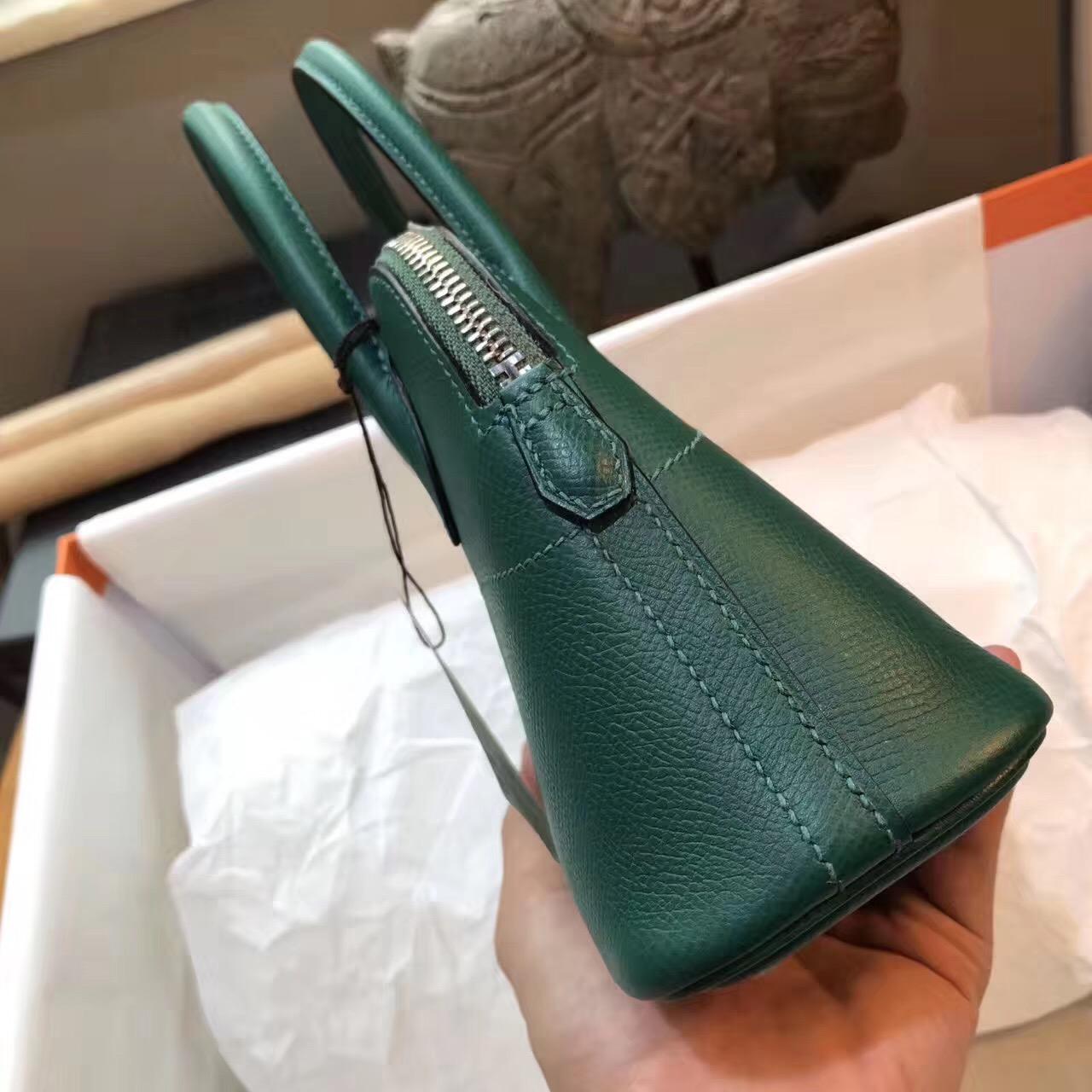 臺灣新北市汐止區 愛馬仕保齡球包 Hermes Bolide epsom皮 27cm Z6 孔雀綠 Malachite