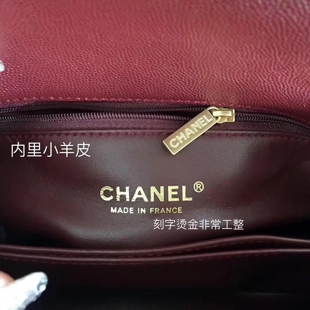 小香復古手提包coco handle bag 小號23cm 小牛皮酒紅色 蜥蜴皮手柄