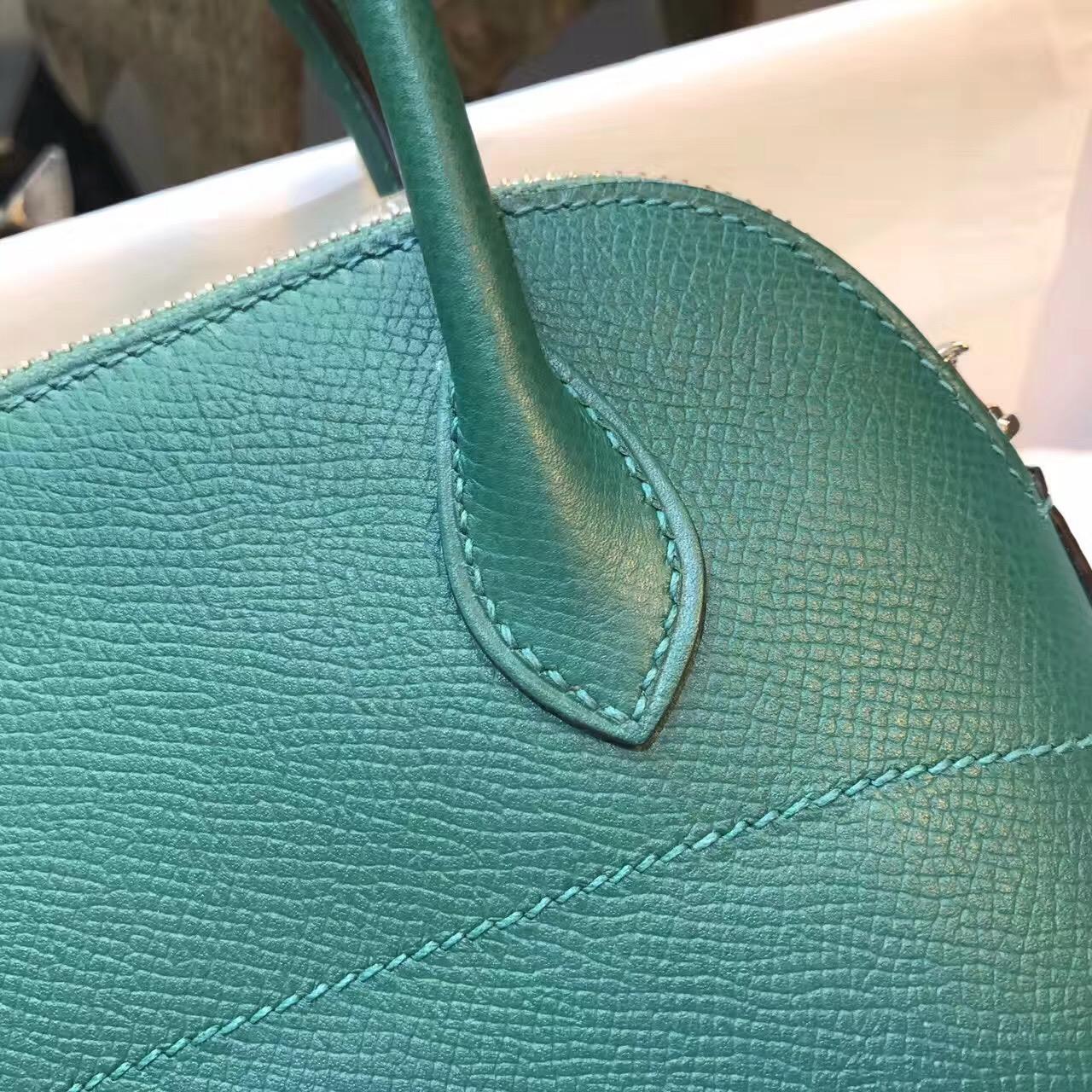 臺灣新北市汐止區 愛馬仕保齡球包 Hermes Bolide epsom皮 27cm Z6 孔雀綠 Malachite