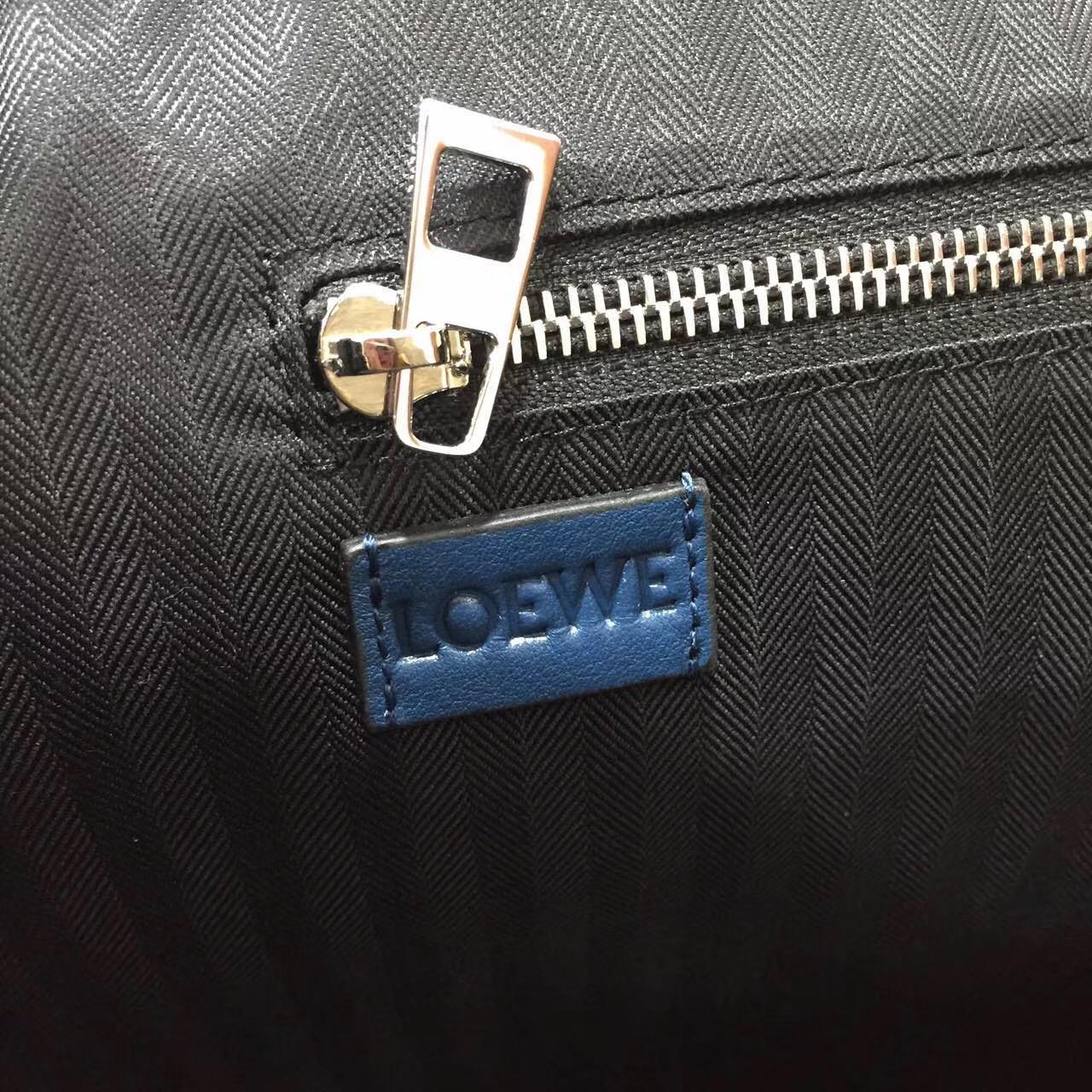 loewe羅意威Goya Backpack bag 蓝色 小牛皮 Goya男士双肩背包