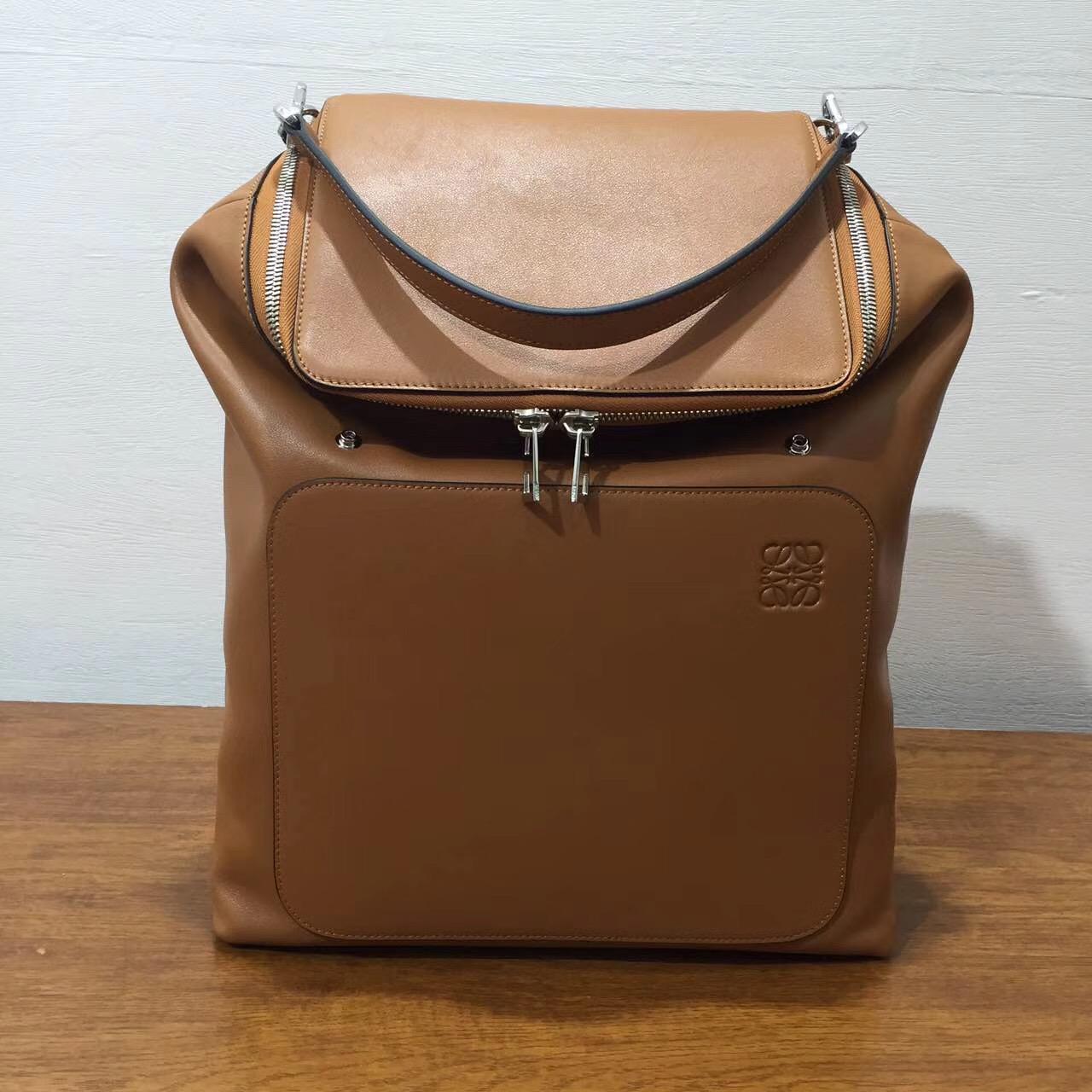 loewe羅意威Goya Backpack bag 棕色 小牛皮打造的Goya背包