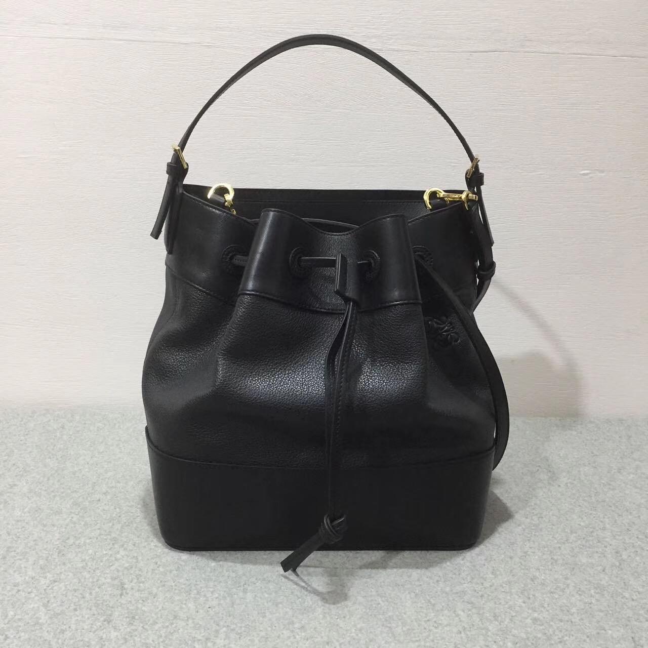 Loewe羅意威Midnight Bag 黑色 Midnight抽繩半收口水桶包手袋