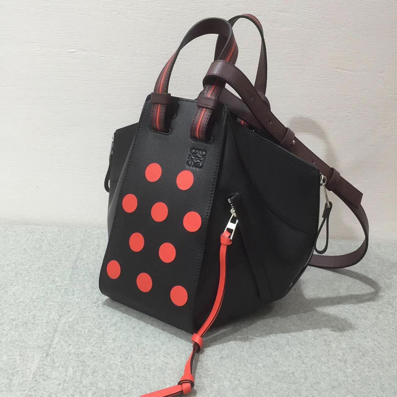 Loewe羅意威Hammock Circles Small Bag Black/Red/Oxblood