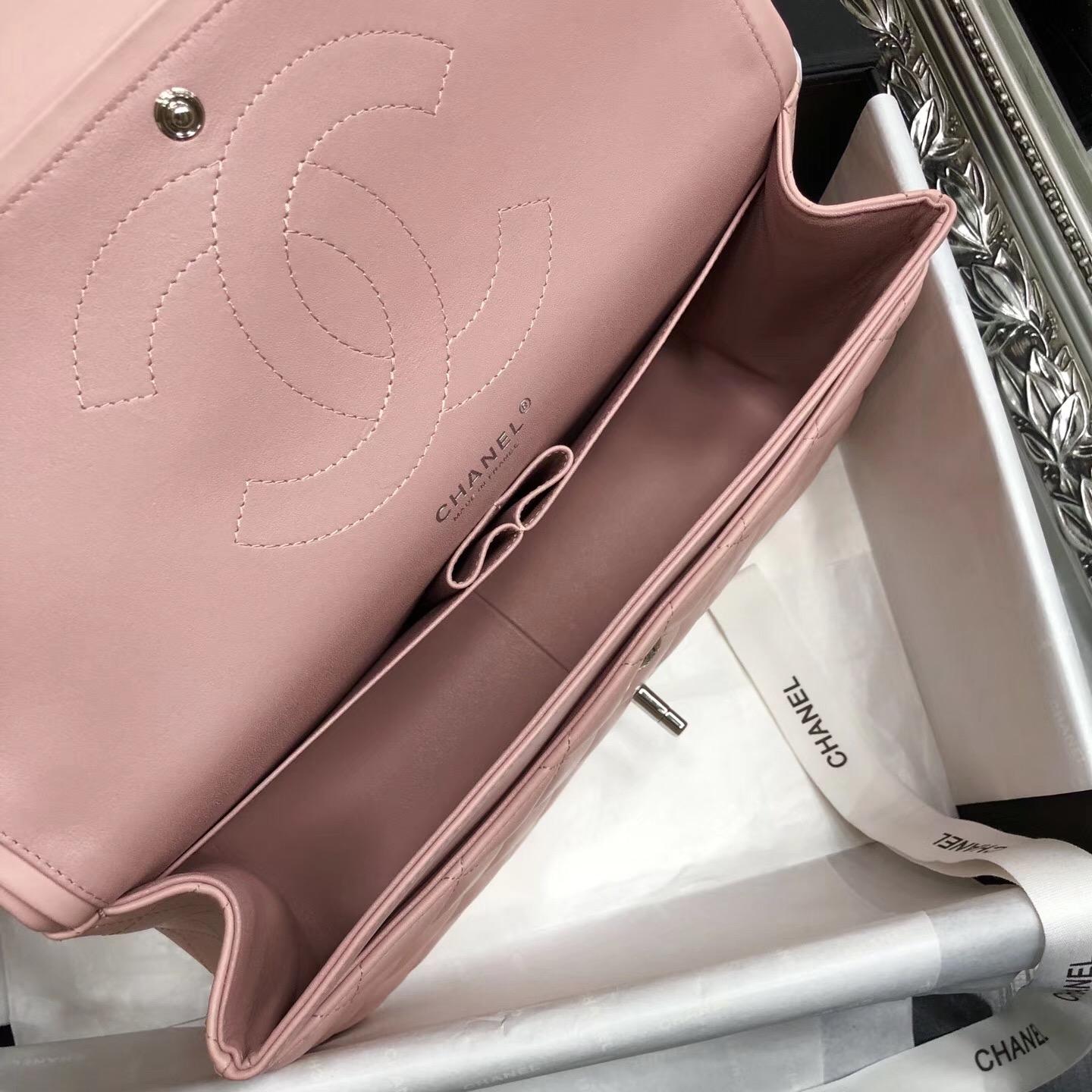 Chane. Classic Flap Bag A58600大號經典口蓋包 粉色小羊皮