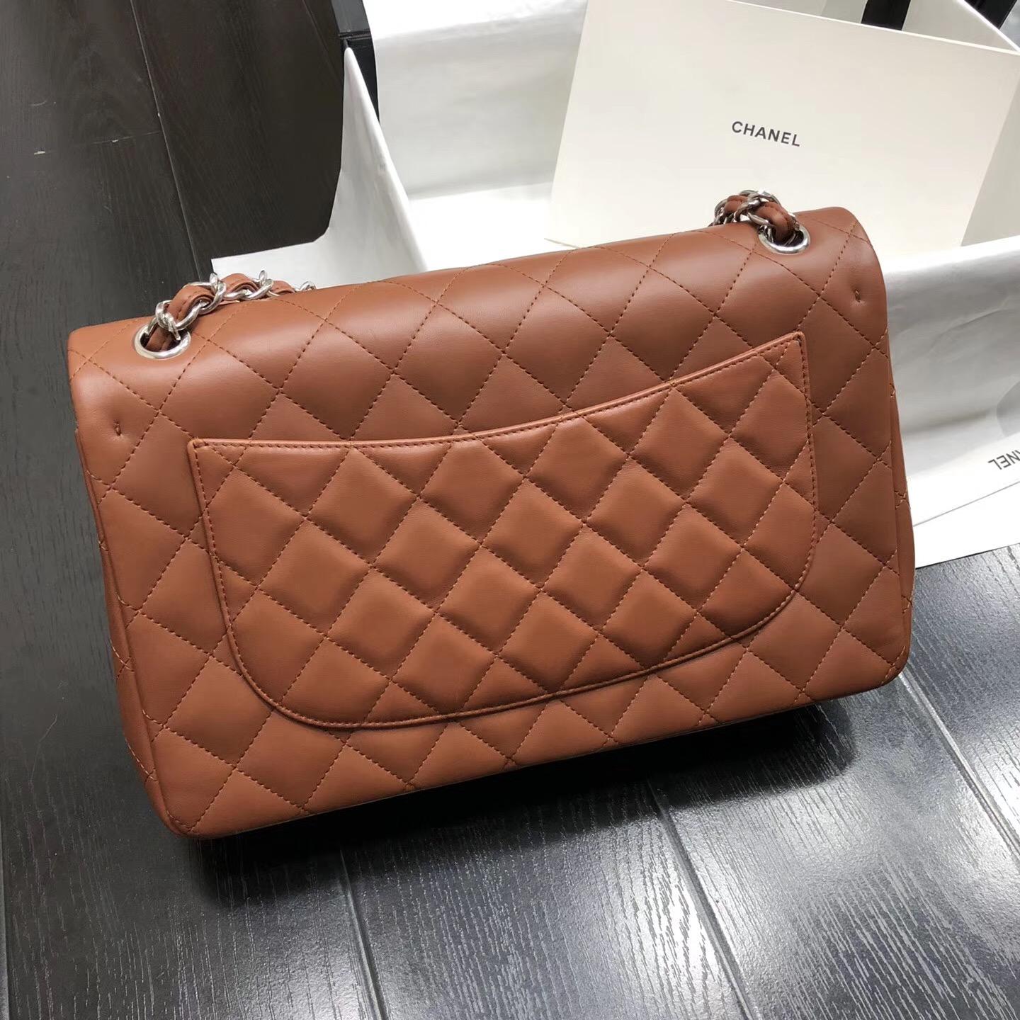 Chane. Classic Flap Bag A58600大號經典口蓋包 焦糖色小羊皮金色