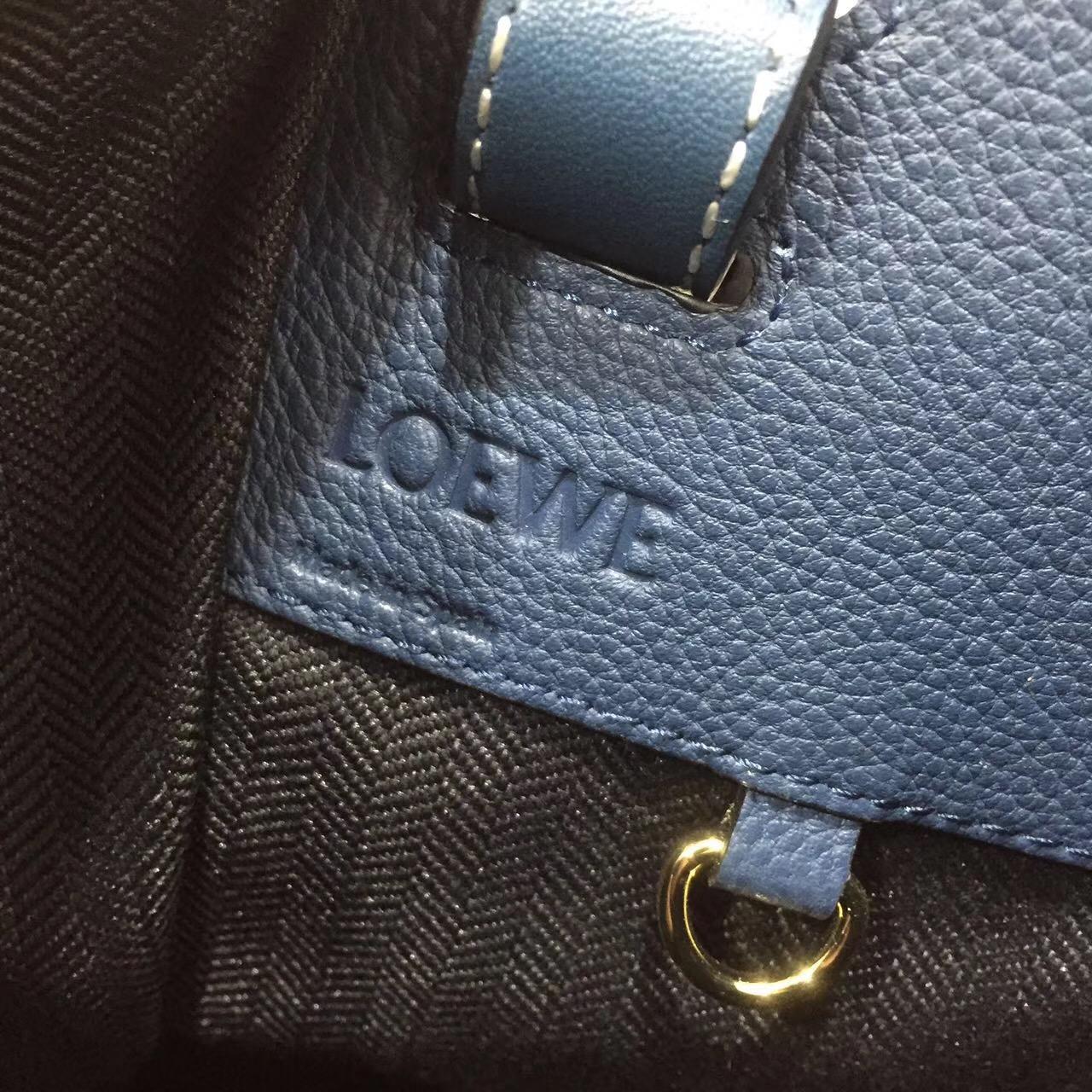 Loewe羅意威 Hammock Small Bag 顆粒小牛皮 靛藍色吊床包