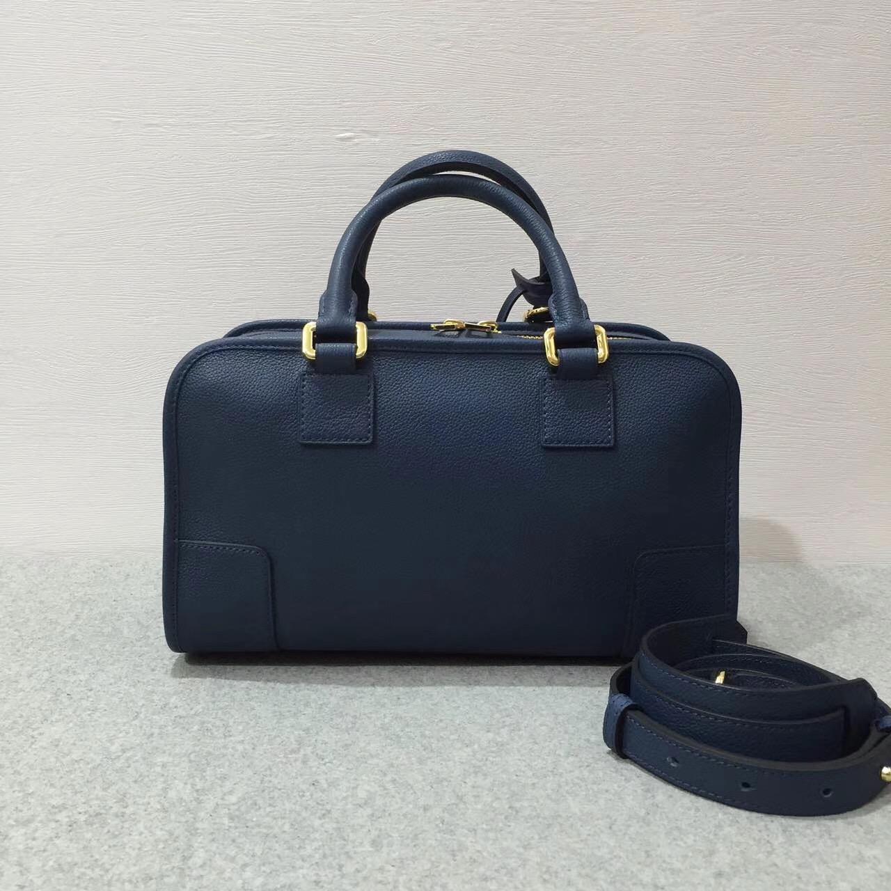 Loewe羅意威 Amazona 28 Bag 粒面小牛皮 靛蓝色