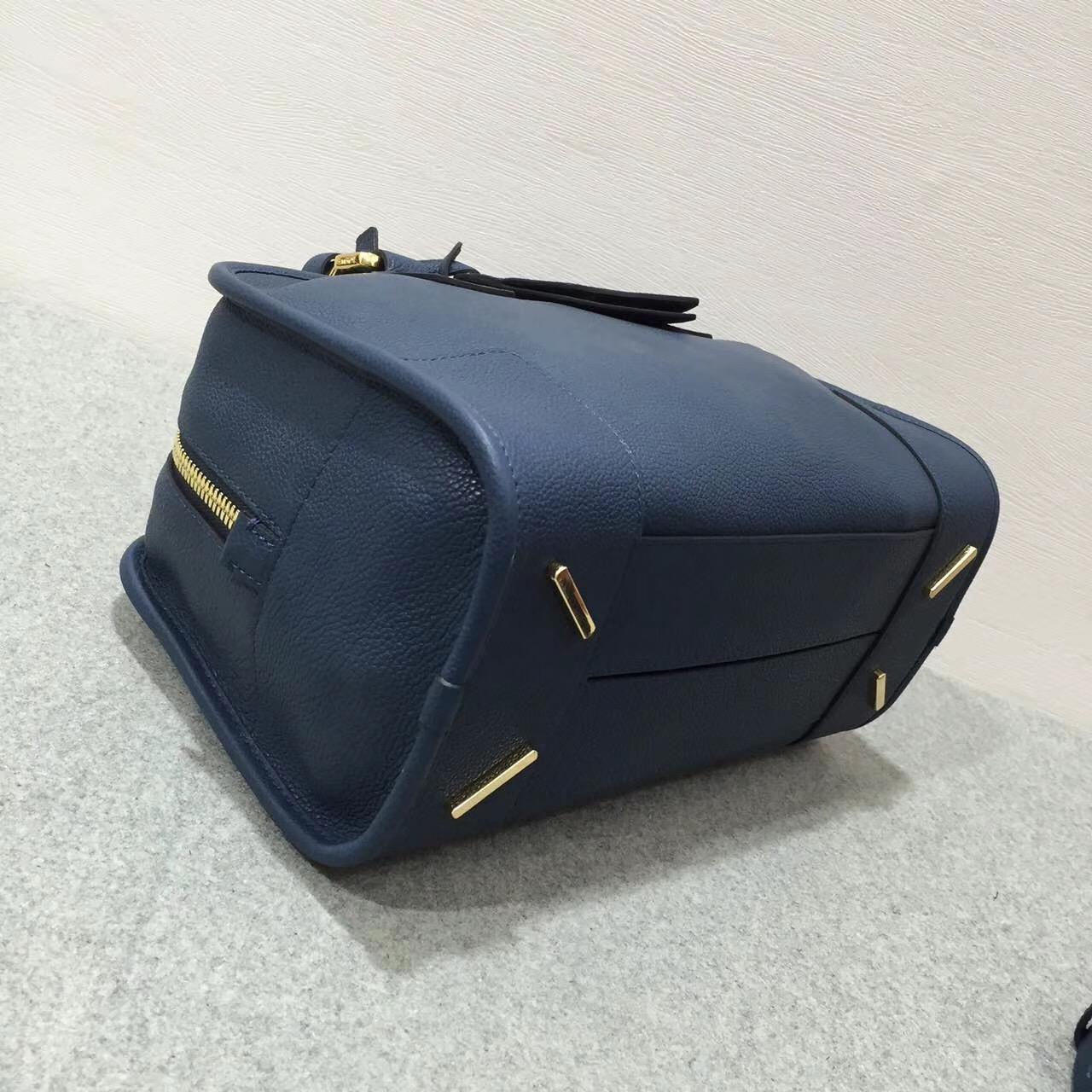 Loewe羅意威 Amazona 28 Bag 粒面小牛皮 靛蓝色