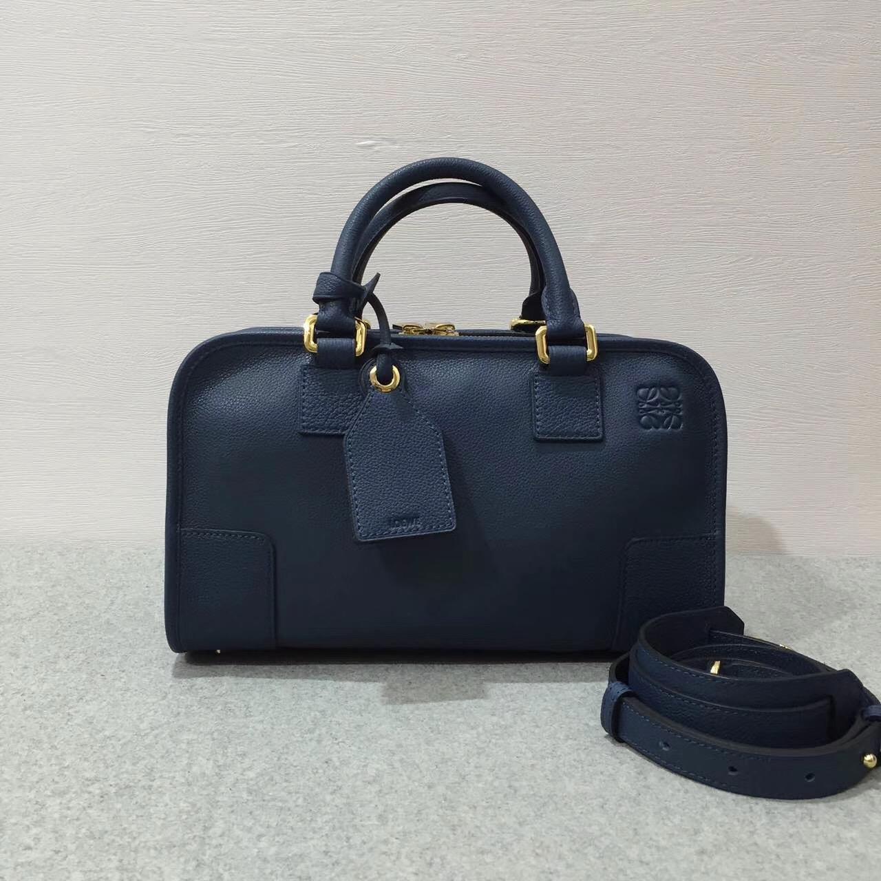 Loewe羅意威 Amazona 28 Bag 粒面小牛皮 靛蓝色