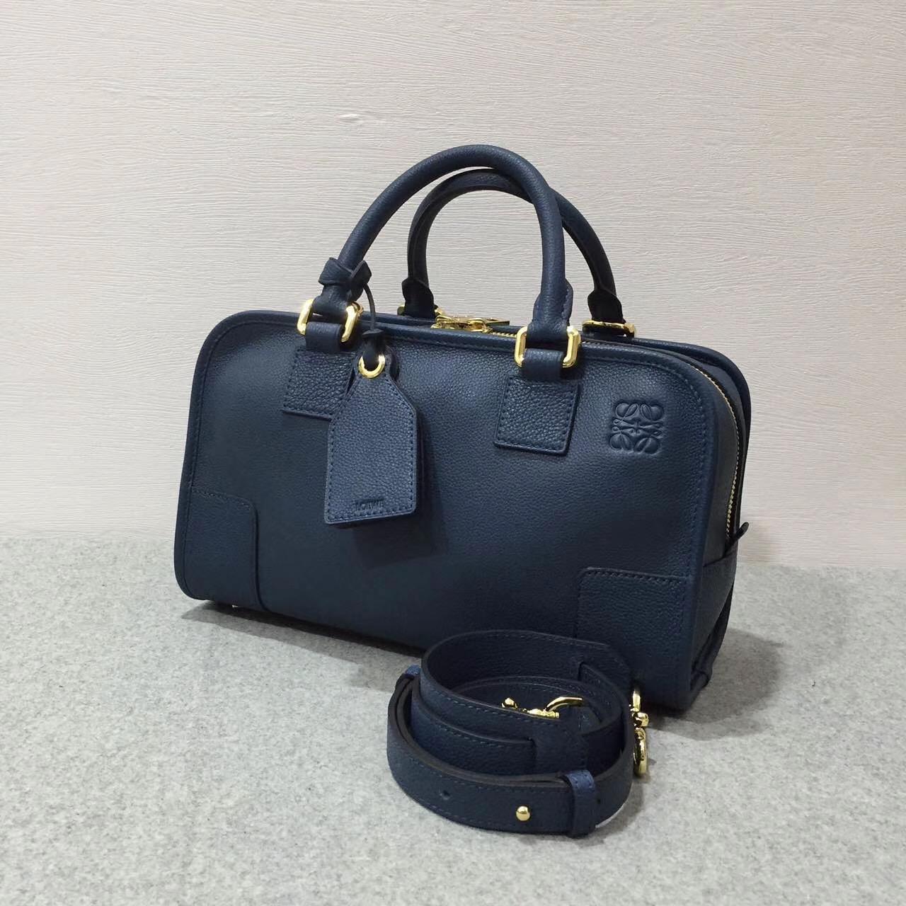 Loewe羅意威 Amazona 28 Bag 粒面小牛皮 靛蓝色