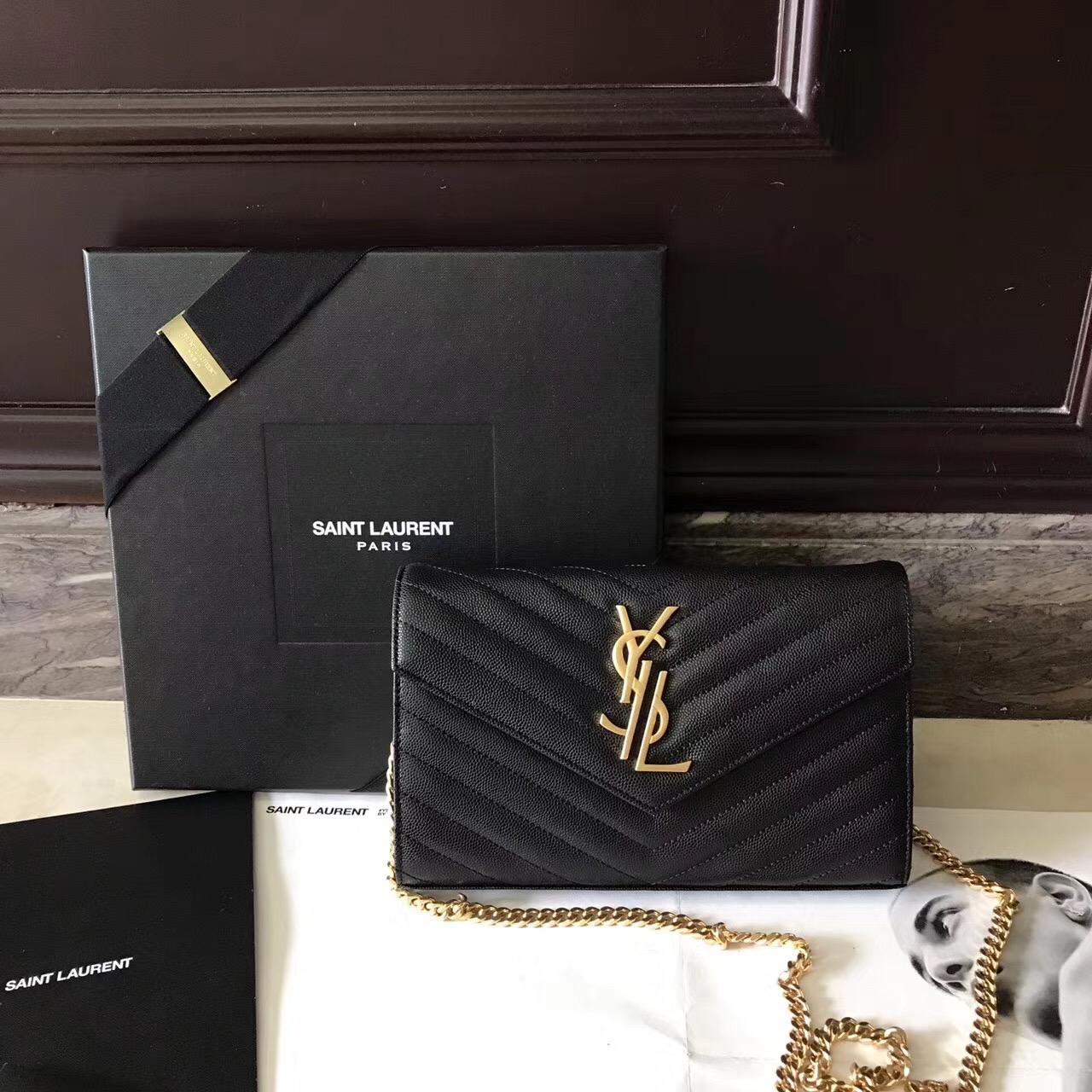 聖羅蘭 Saint Laurent ysl最新woc 22.5cm logo分開链条小包