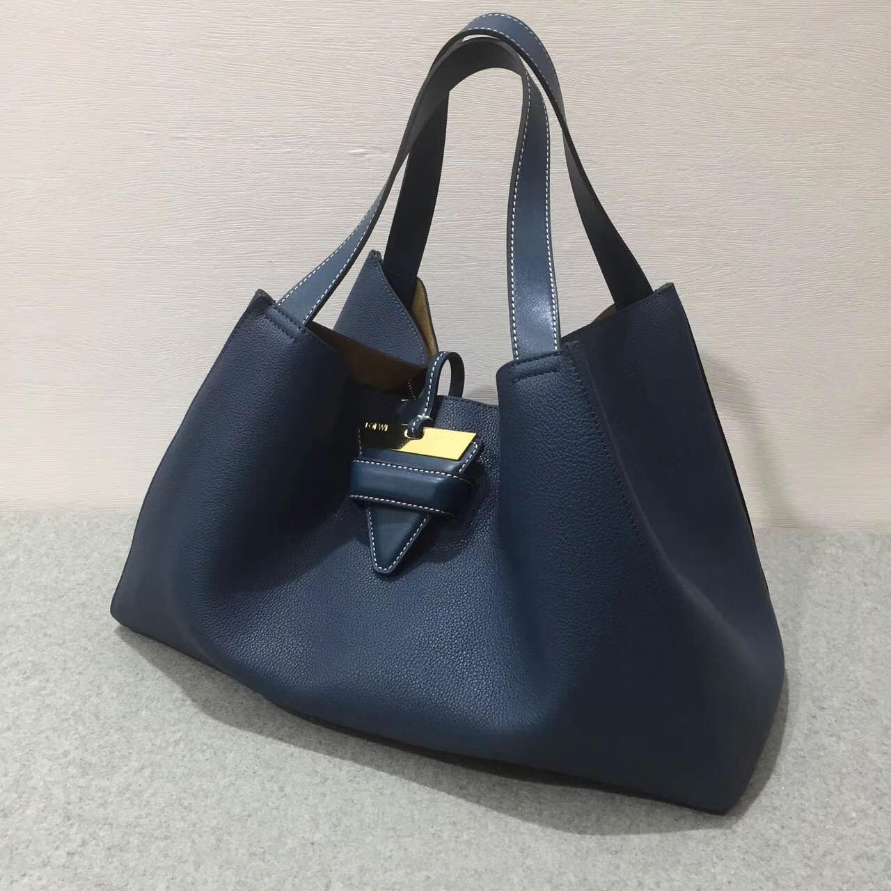 loewe羅意威巴塞羅那包 Barcelona Tote Bag 海军蓝色旅行袋