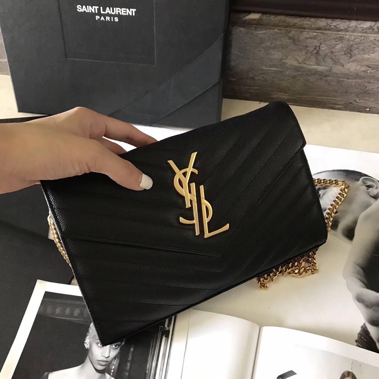 聖羅蘭 Saint Laurent ysl最新woc 22.5cm logo分開链条小包