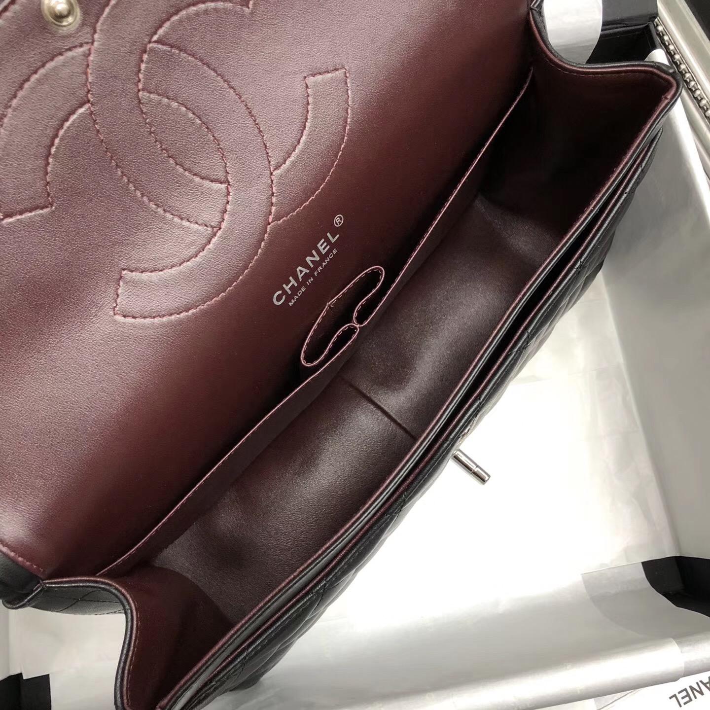 Chane. Classic Flap Bag A58600大號經典口蓋包 黑色小羊皮