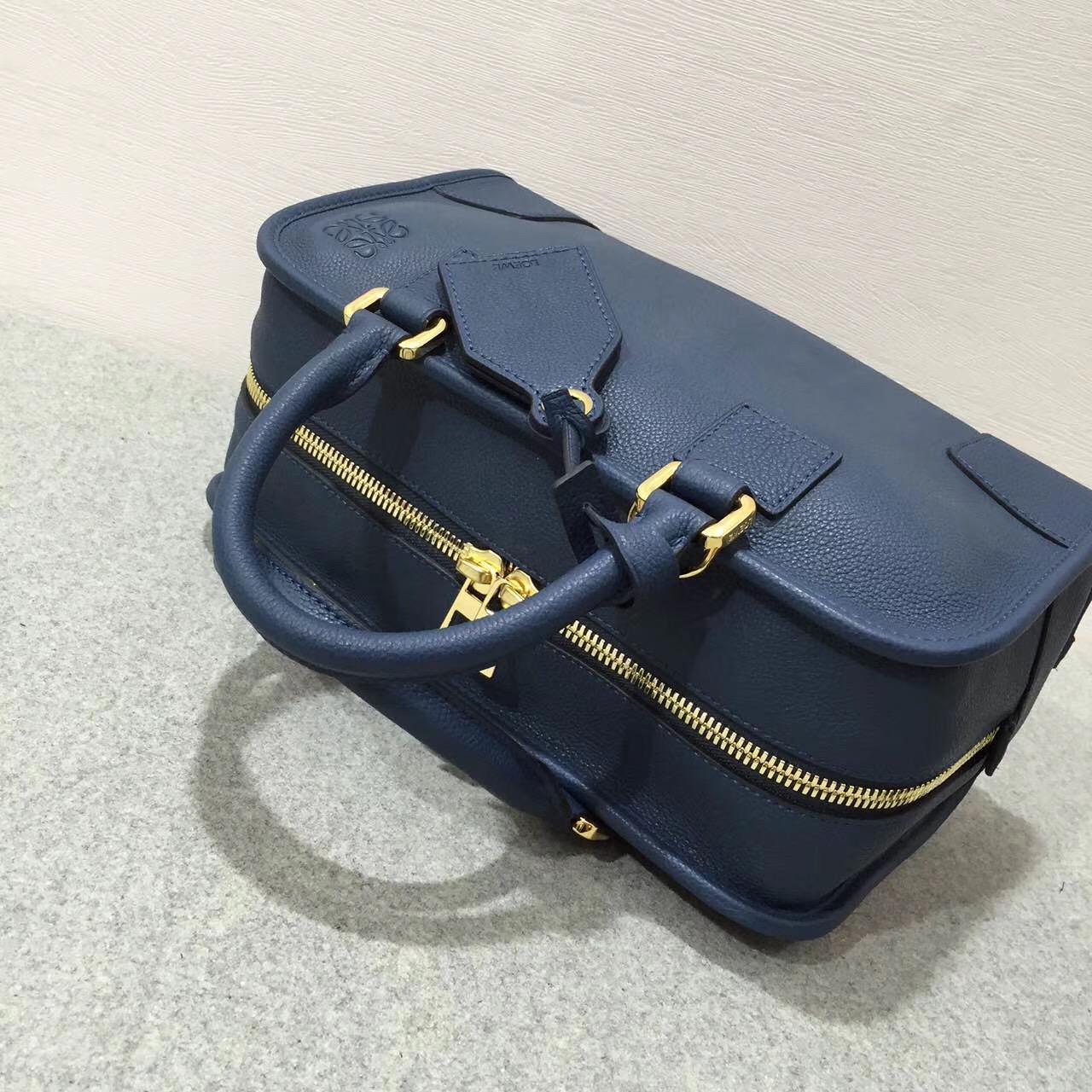 Loewe羅意威 Amazona 28 Bag 粒面小牛皮 靛蓝色