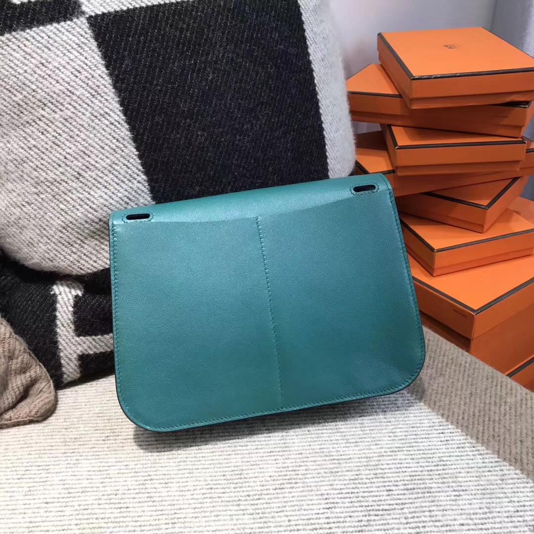 Hermes Halzan mini bag Swift calfskin Z6 孔雀綠 Malachite