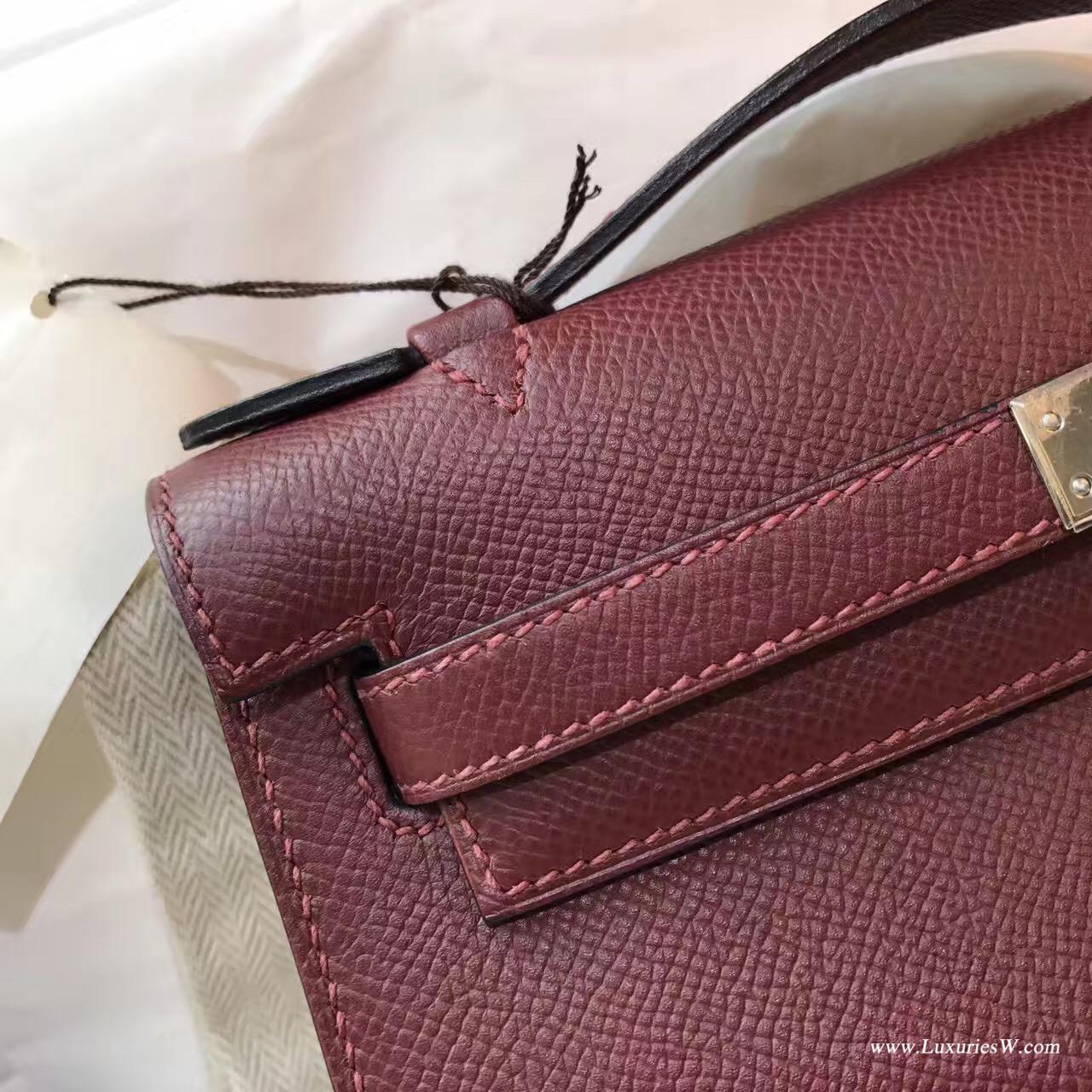 Hermes Mini Kelly Epsom 愛馬仕紅CK55 Rouge H穩重顏色銀扣