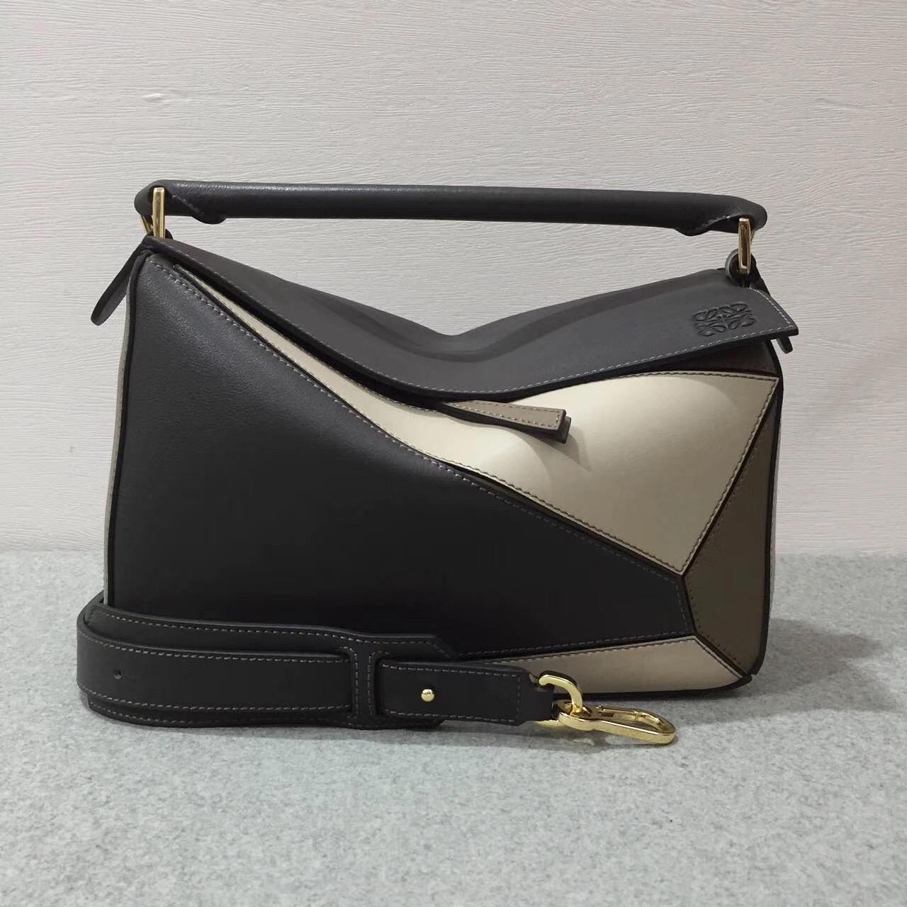 Loewe羅意威 几何包 Puzzle Bag Dark Taupe Multitone