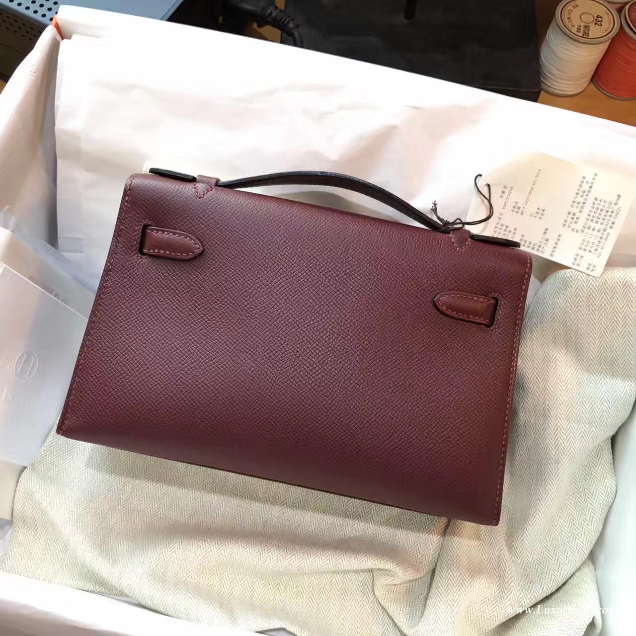 Hermes Mini Kelly Epsom 愛馬仕紅CK55 Rouge H穩重顏色銀扣