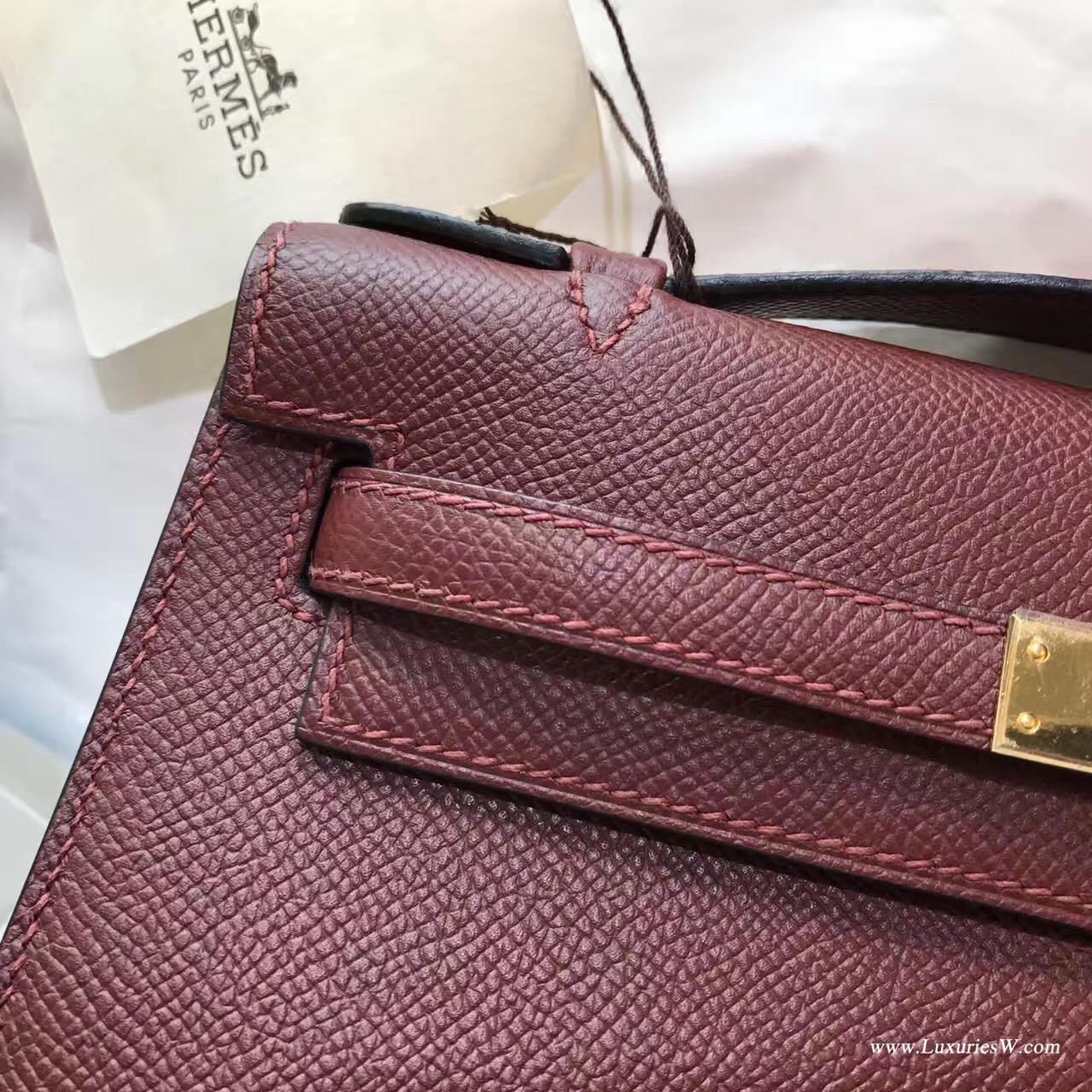 Hermes Mini Kelly Epsom 愛馬仕紅CK55 Rouge 紅色最有代表性顏色 金扣