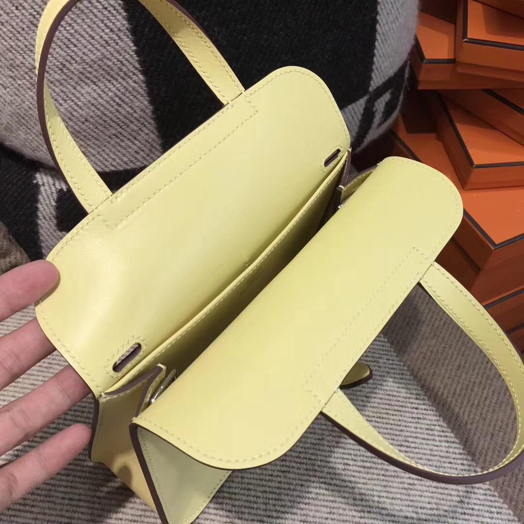 Hermes Halzan mini bag Swift calfskin 1Z Jaune poussin 小雞黃