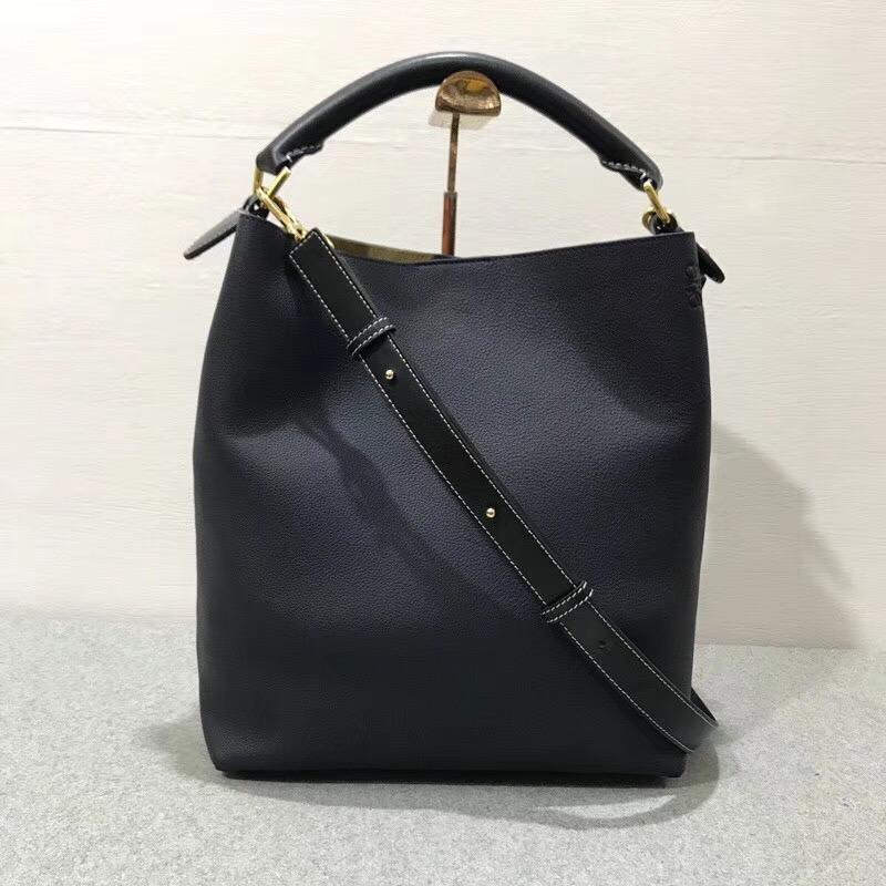 Loewe T Bucket Bag Midnight Blue/Black 黑蓝色