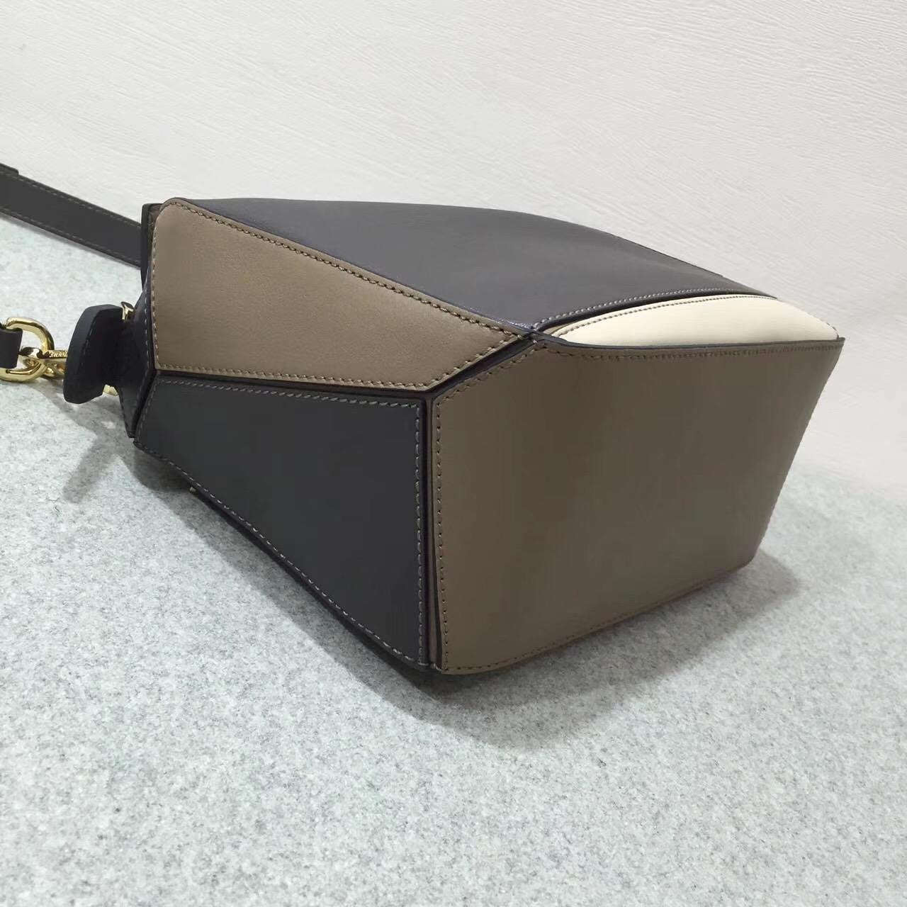 Loewe羅意威 几何包小号 Puzzle Small Bag Dark Taupe Multitone