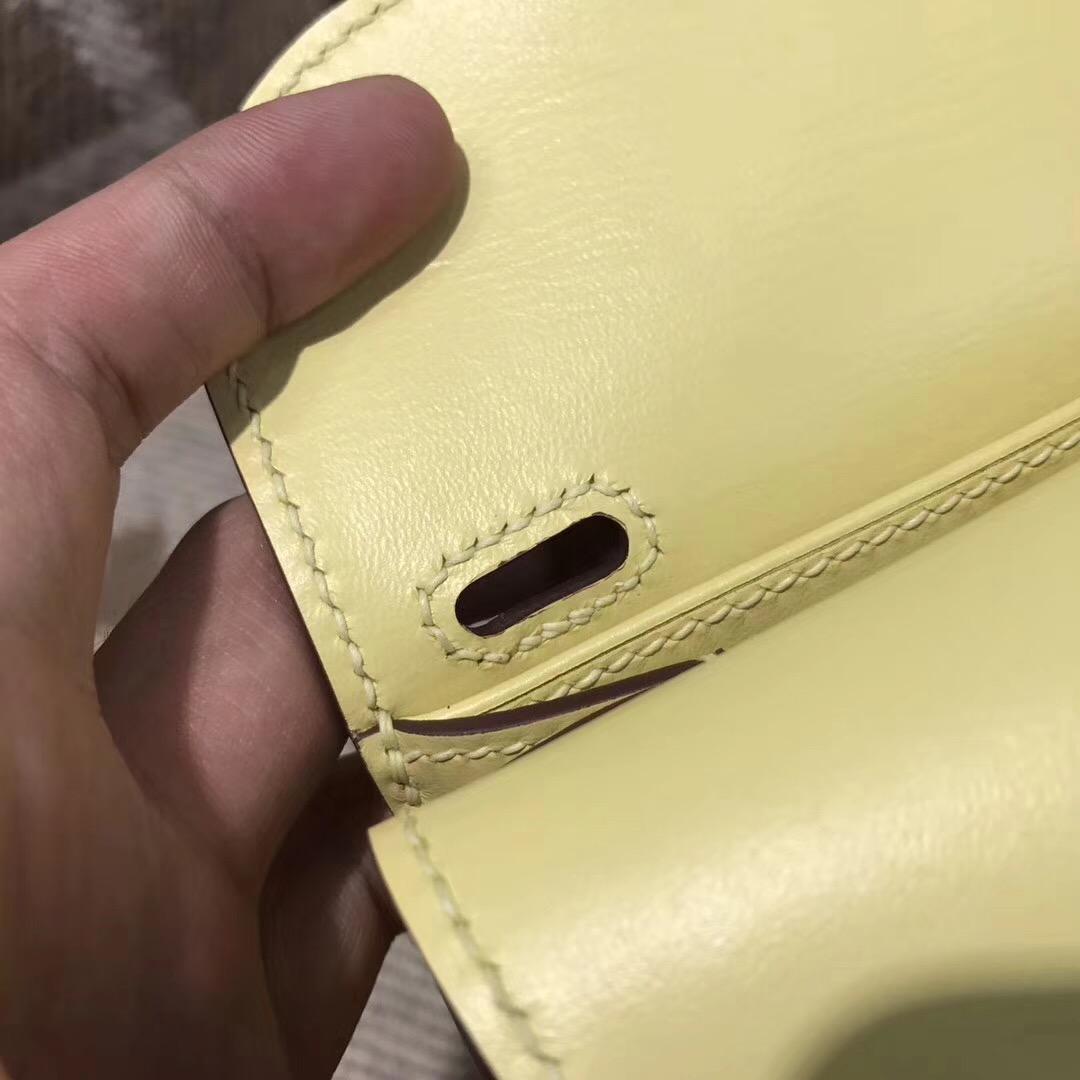 Hermes Halzan mini bag Swift calfskin 1Z Jaune poussin 小雞黃