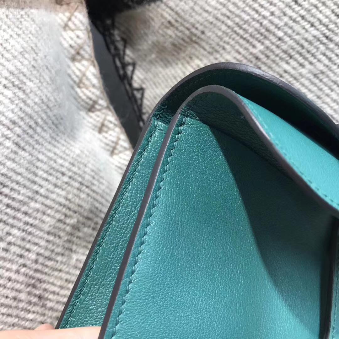 Hermes Halzan mini bag Swift calfskin Z6 孔雀綠 Malachite