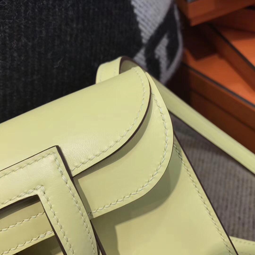 Hermes Halzan mini bag Swift calfskin 1Z Jaune poussin 小雞黃