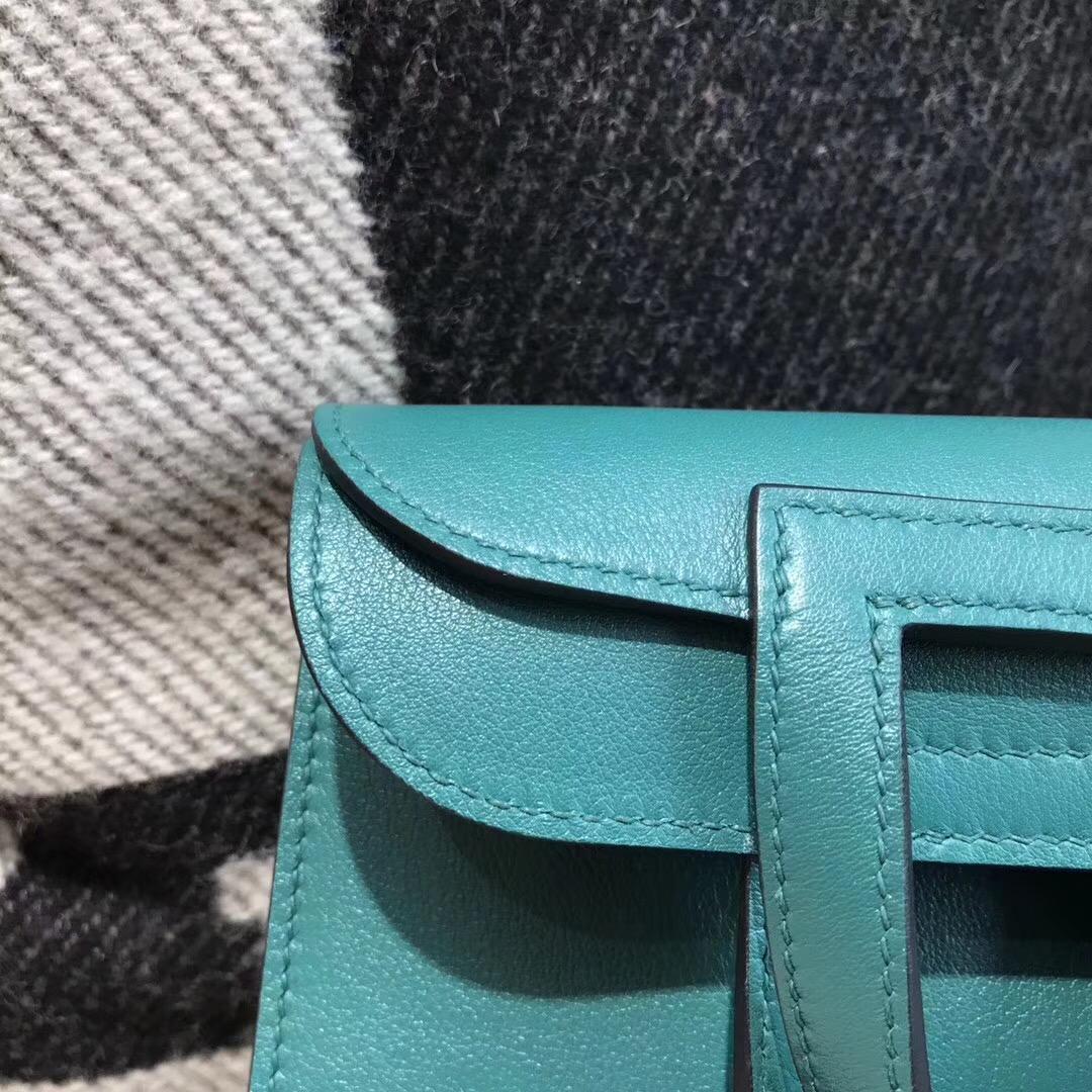 Hermes Halzan mini bag Swift calfskin Z6 孔雀綠 Malachite