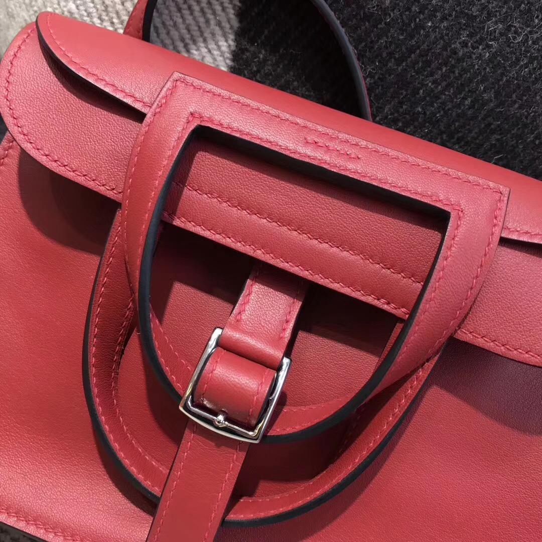 愛馬仕Halzan mini bag Swift calfskin K1石榴紅Rouge grenat