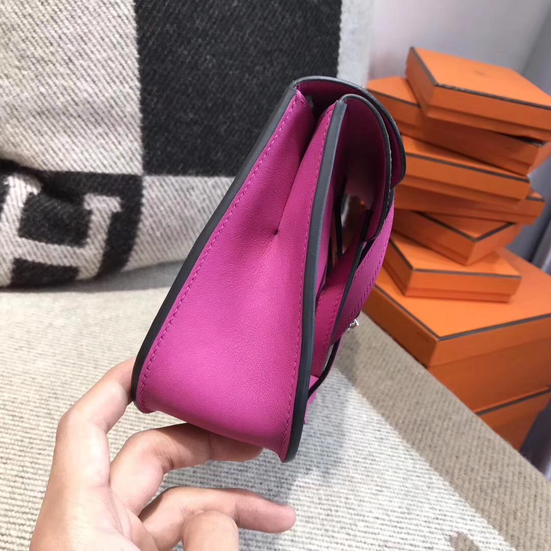 Hermes迷妳包Halzan mini bag Swift calfskin L3 玫瑰紫rose purple