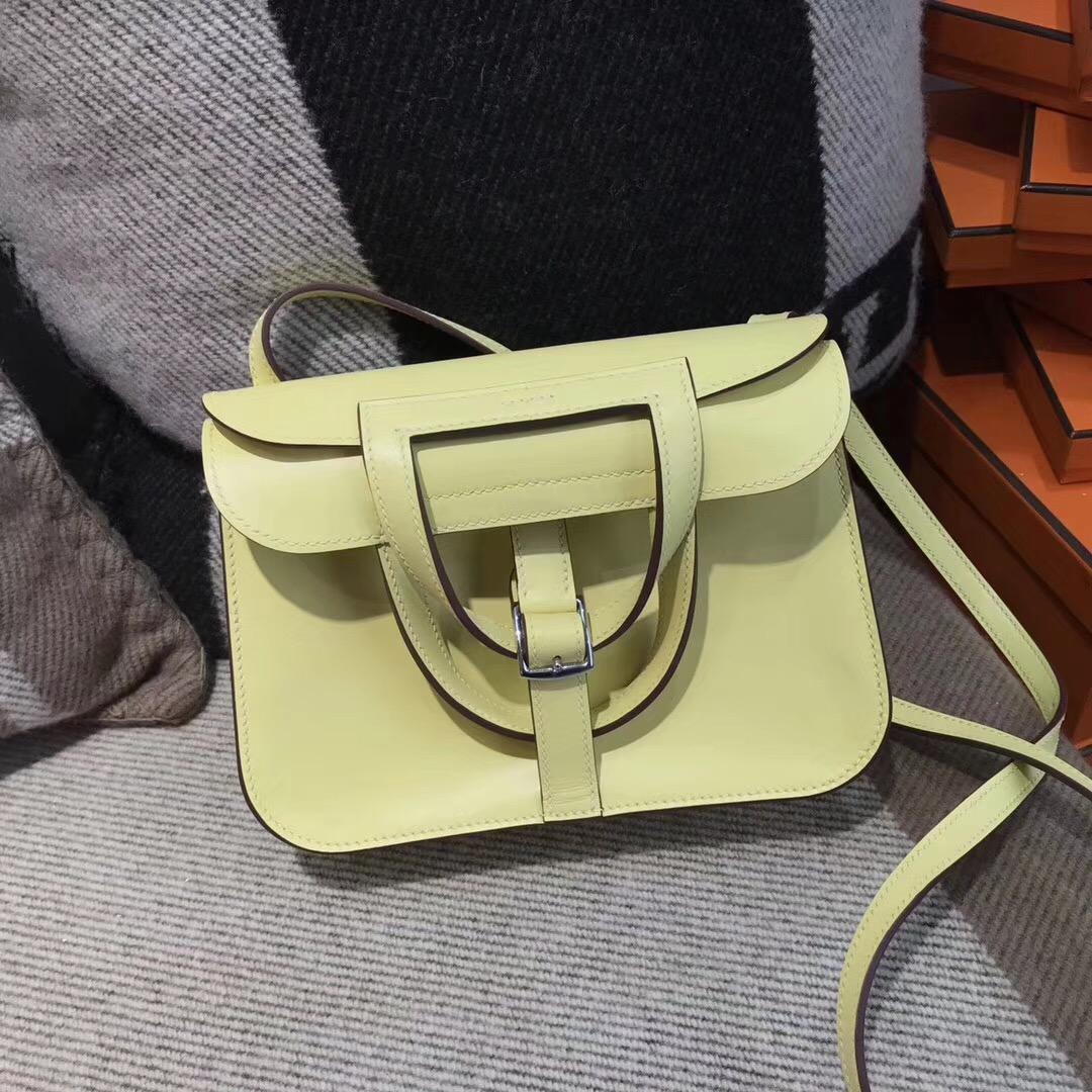 Hermes Halzan mini bag Swift calfskin 1Z Jaune poussin 小雞黃