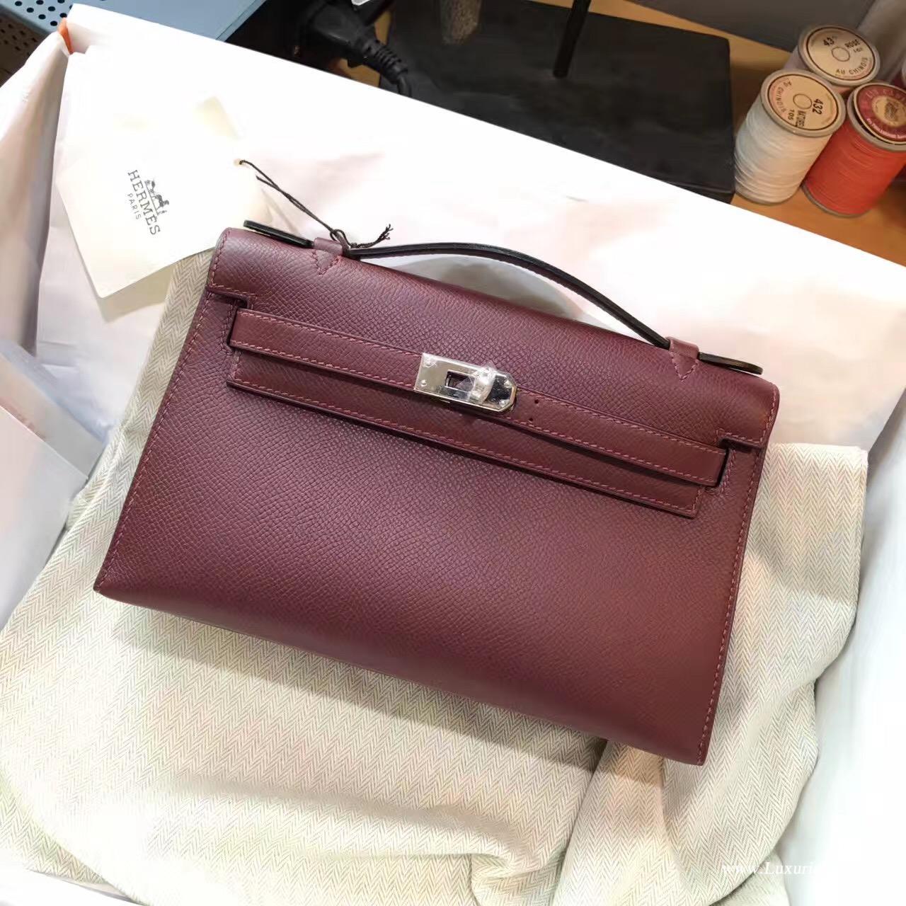 Hermes Mini Kelly Epsom 愛馬仕紅CK55 Rouge H穩重顏色銀扣