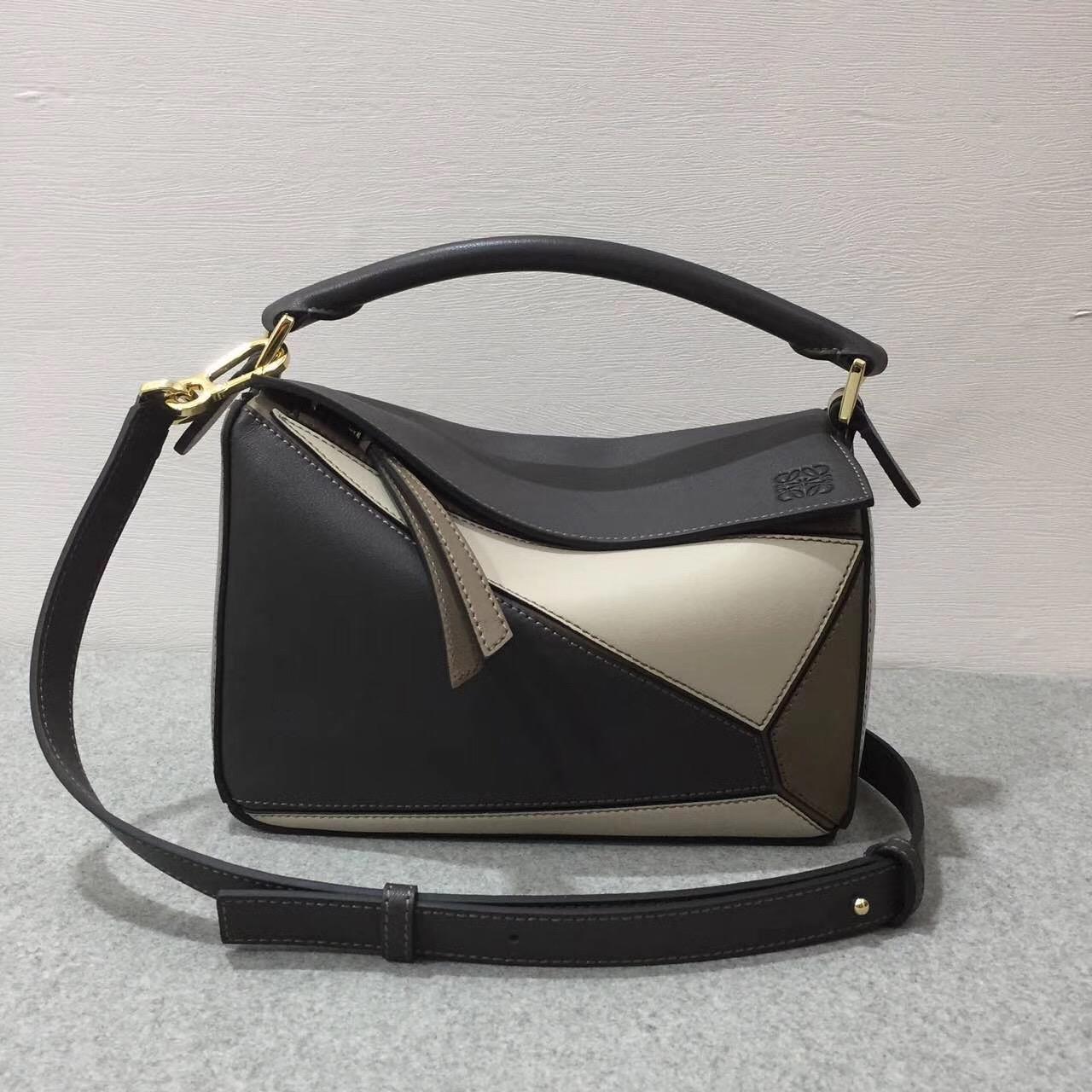 Loewe羅意威 几何包小号 Puzzle Small Bag Dark Taupe Multitone