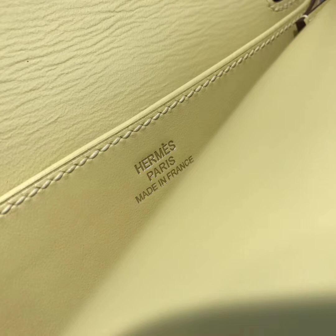 Hermes Halzan mini bag Swift calfskin 1Z Jaune poussin 小雞黃