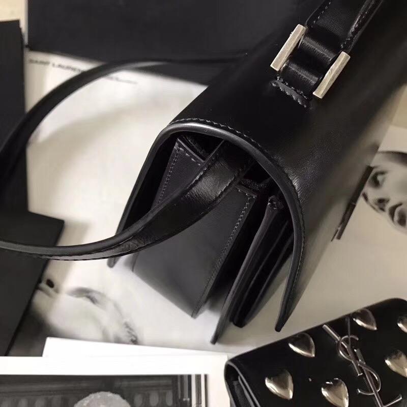 YSL中號BELLECHASSE SAINT LAURENT 黑色真皮包