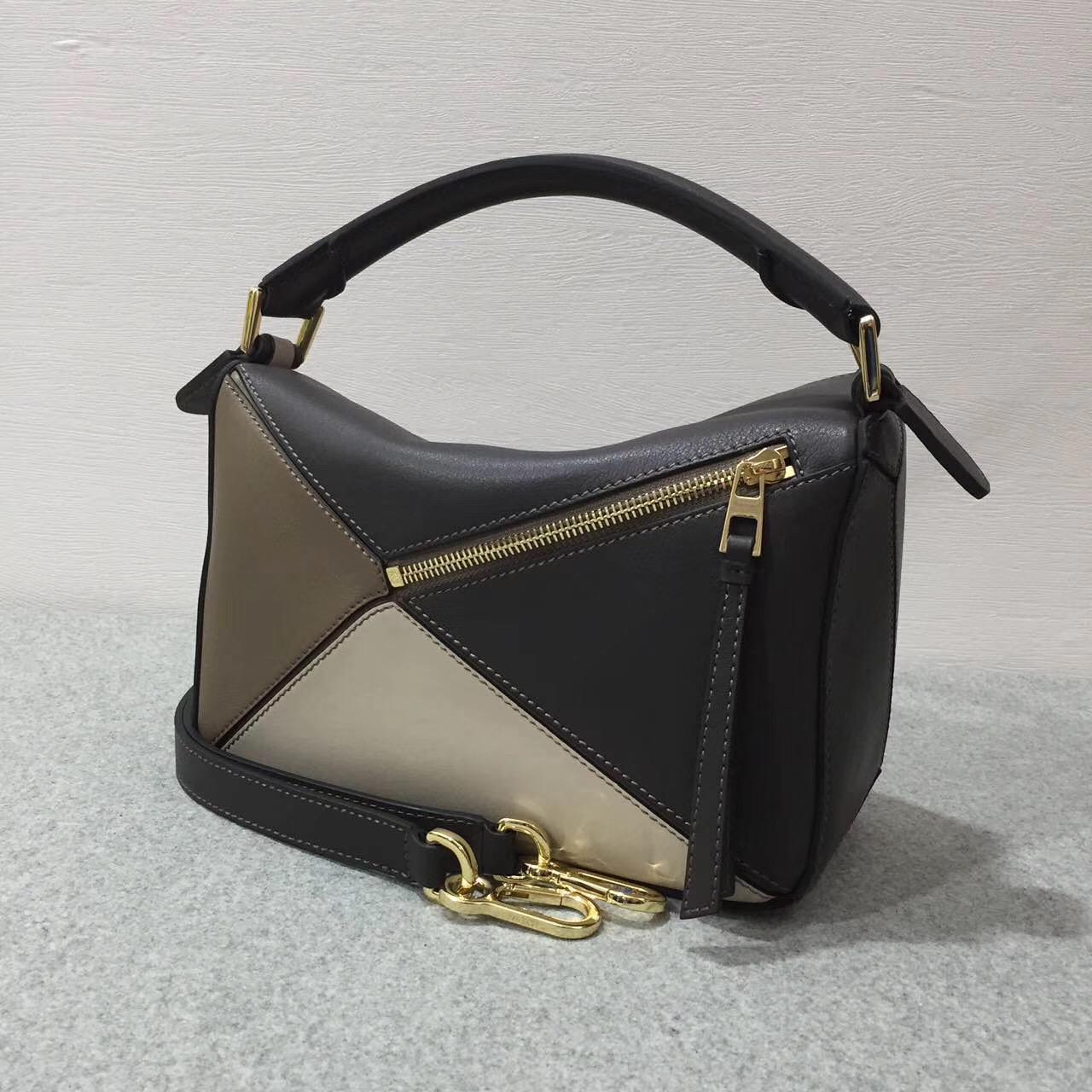 Loewe羅意威 几何包小号 Puzzle Small Bag Dark Taupe Multitone