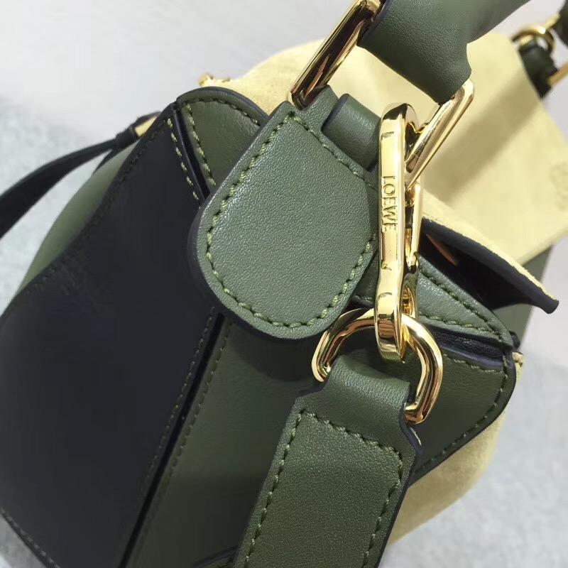 Loewe羅意威 Puzzle Bag Gold/Military Green/Black