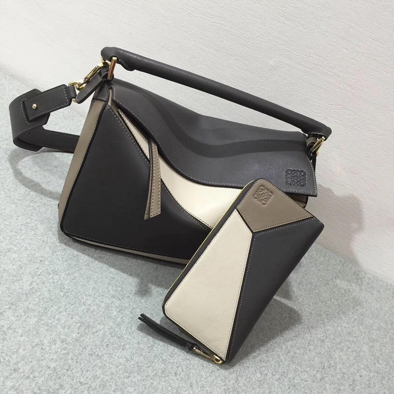 Loewe羅意威 几何包 Puzzle Bag Dark Taupe Multitone