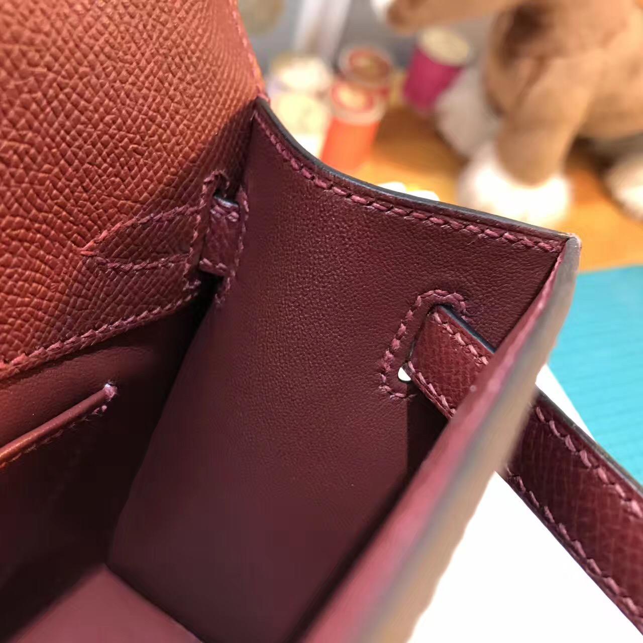 Hermes Mini Kelly Epsom 愛馬仕紅CK55 Rouge H穩重顏色銀扣