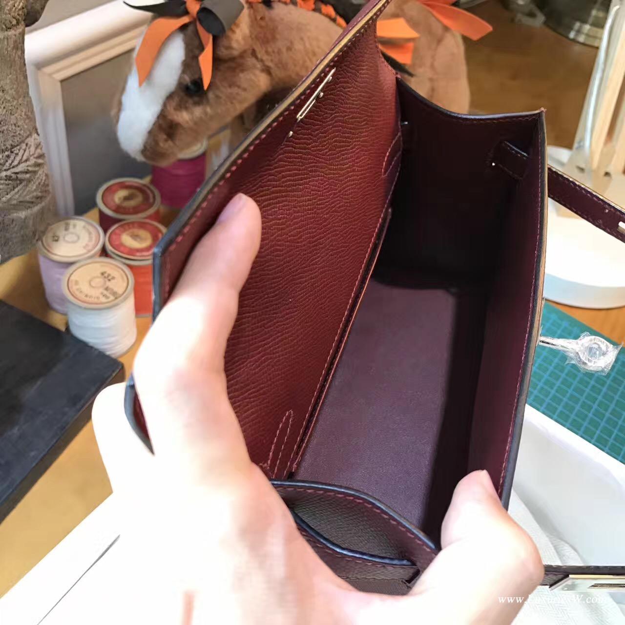 Hermes Mini Kelly Epsom 愛馬仕紅CK55 Rouge H穩重顏色銀扣