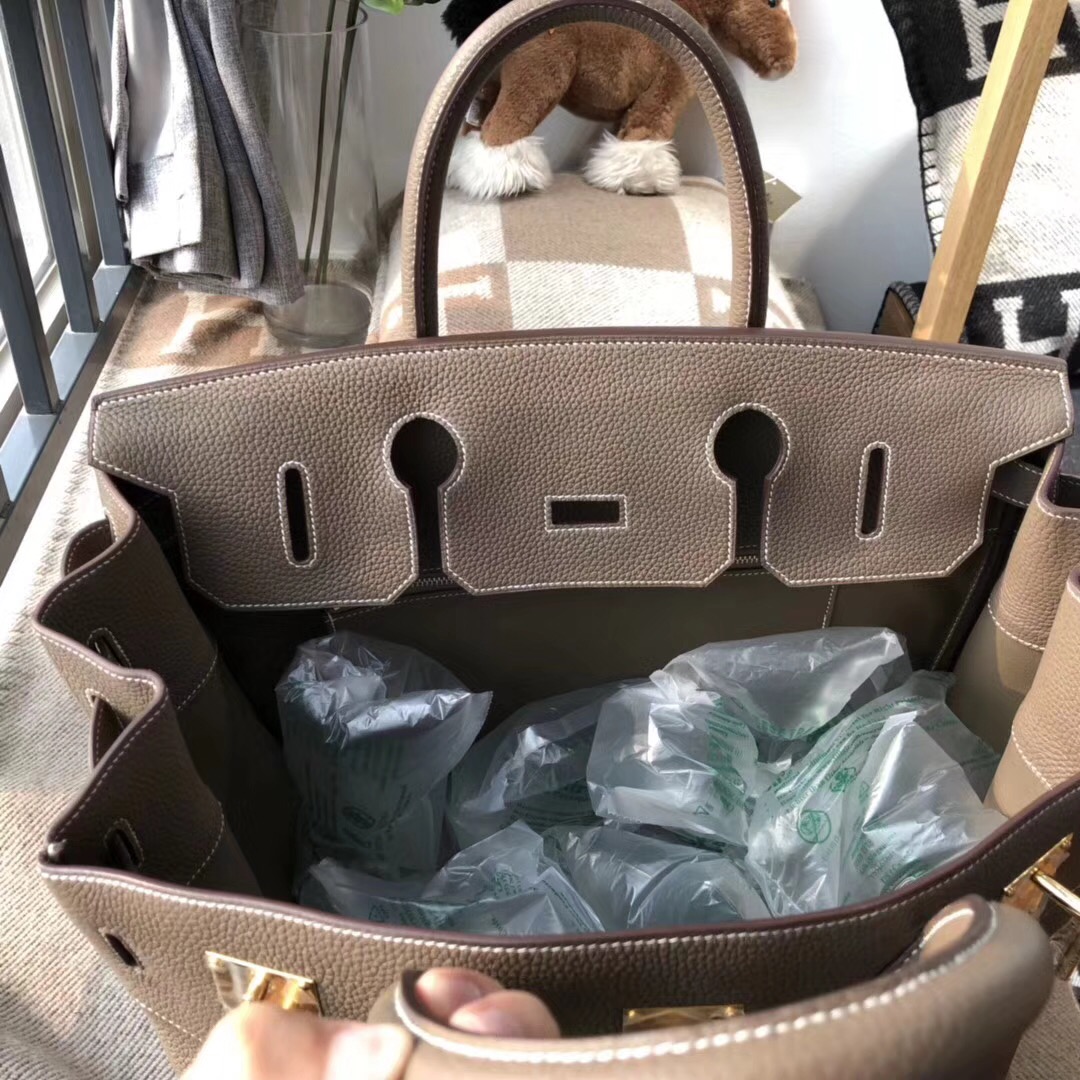 愛馬仕鉑金包 Hermes Birkin 40CM HAC togo大象灰 etoupe ck18金扣